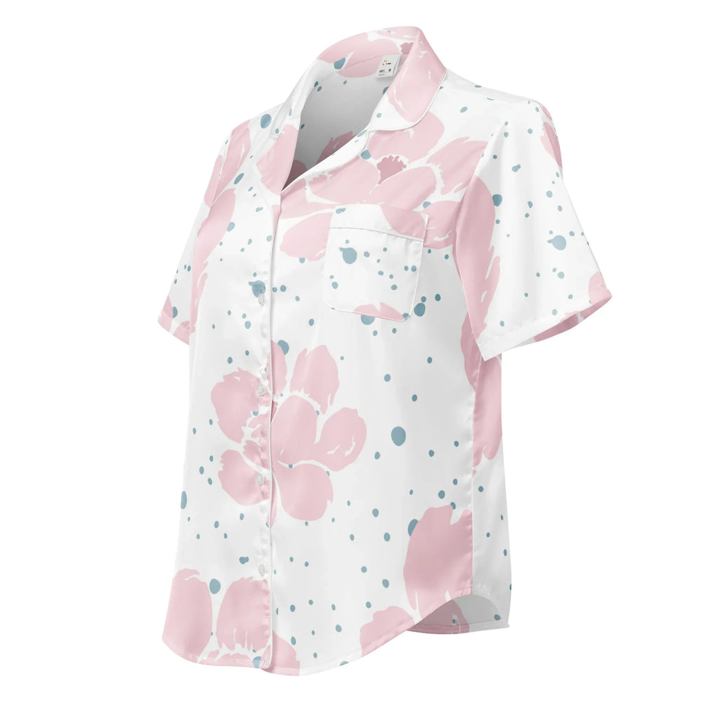 All-over print women’s short sleeve pajama top All-over print women’s short sleeve pajama top AwRans Clothing all-over-print-womens-short-sleeve-pajama-top-white-left-front-67c3a366d637b