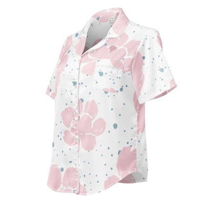 All-over print women’s short sleeve pajama top - AwRans Clothing