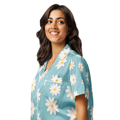 All-over print women’s short sleeve pajama top - AwRans Clothing