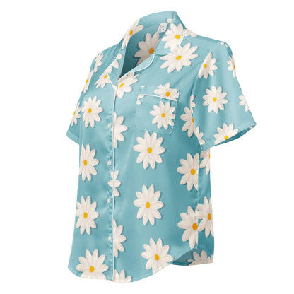 All-over print women’s short sleeve pajama top - AwRans Clothing
