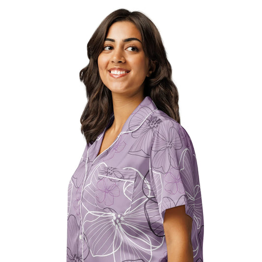 All-over print women’s short sleeve pajama top - AwRans Clothing