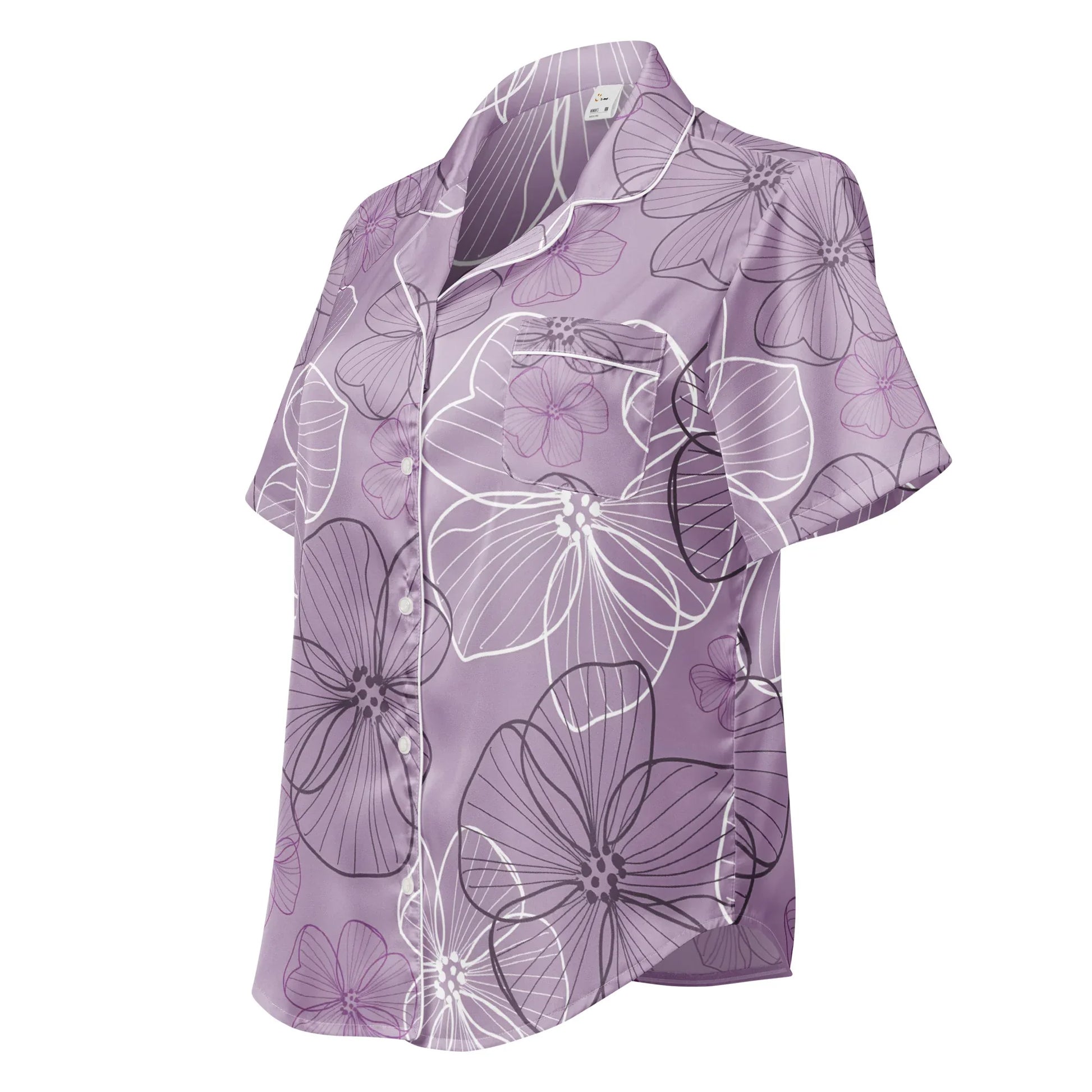 All-over print women’s short sleeve pajama top - AwRans Clothing