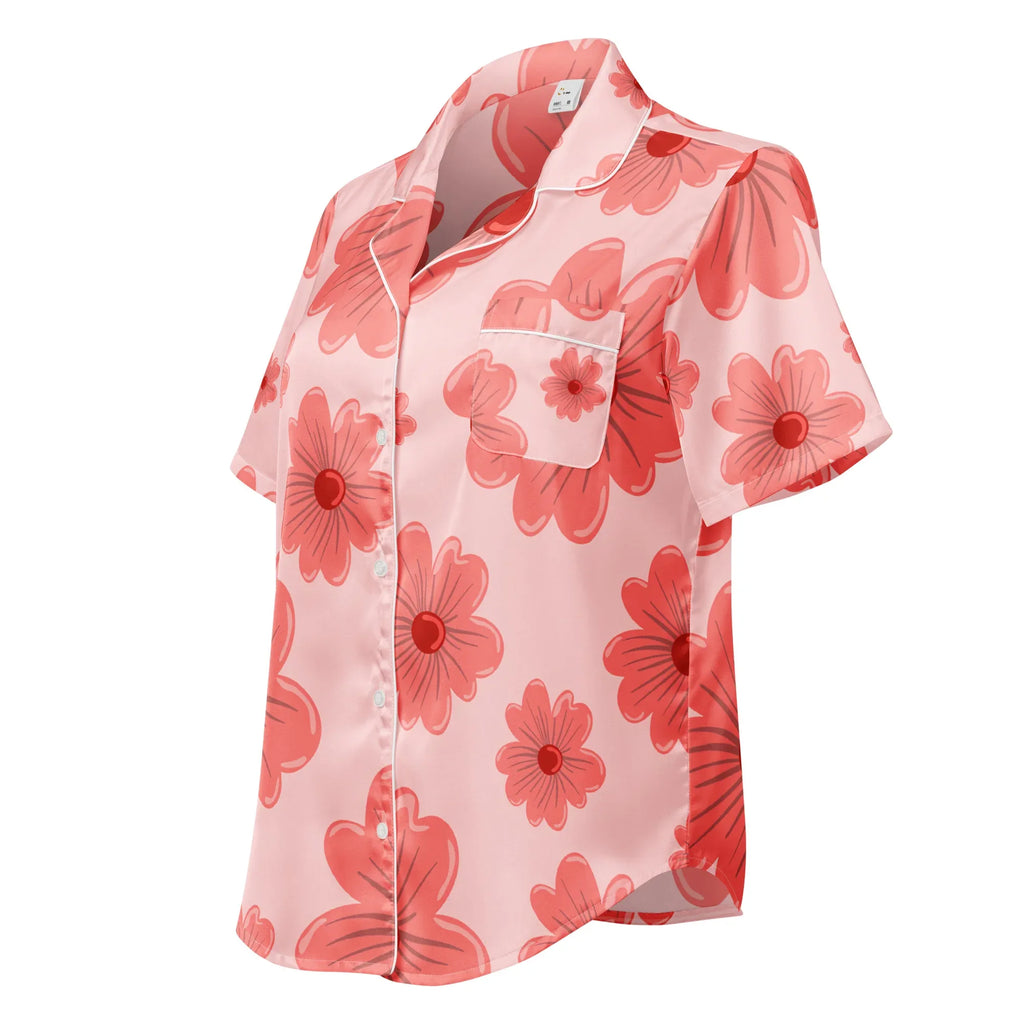All-over print women’s short sleeve pajama top All-over print women’s short sleeve pajama top AwRans Clothing all-over-print-womens-short-sleeve-pajama-top-white-left-front-67c3a40912f42