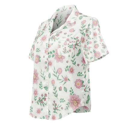 All-over print women’s short sleeve pajama top - AwRans Clothing