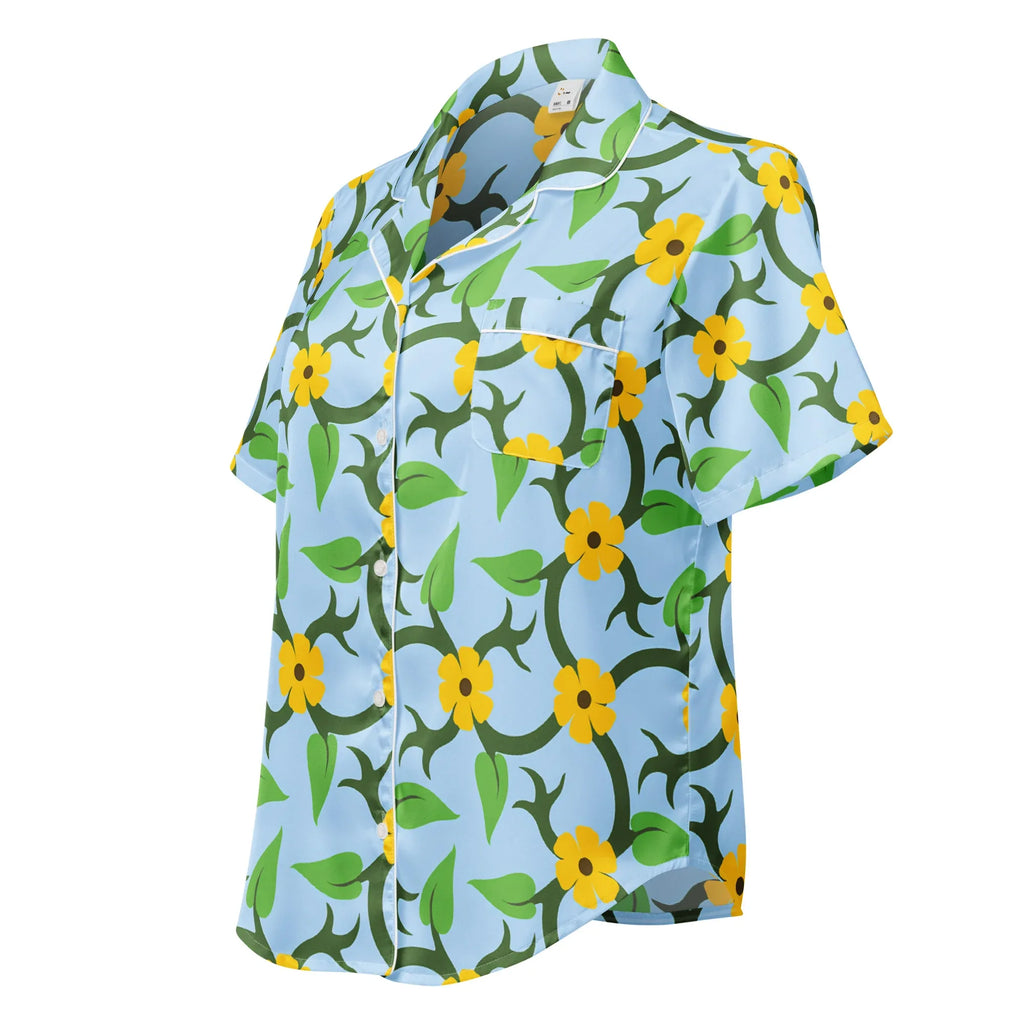 All-over print women’s short sleeve pajama top All-over print women’s short sleeve pajama top AwRans Clothing all-over-print-womens-short-sleeve-pajama-top-white-left-front-67c3a4671fd00