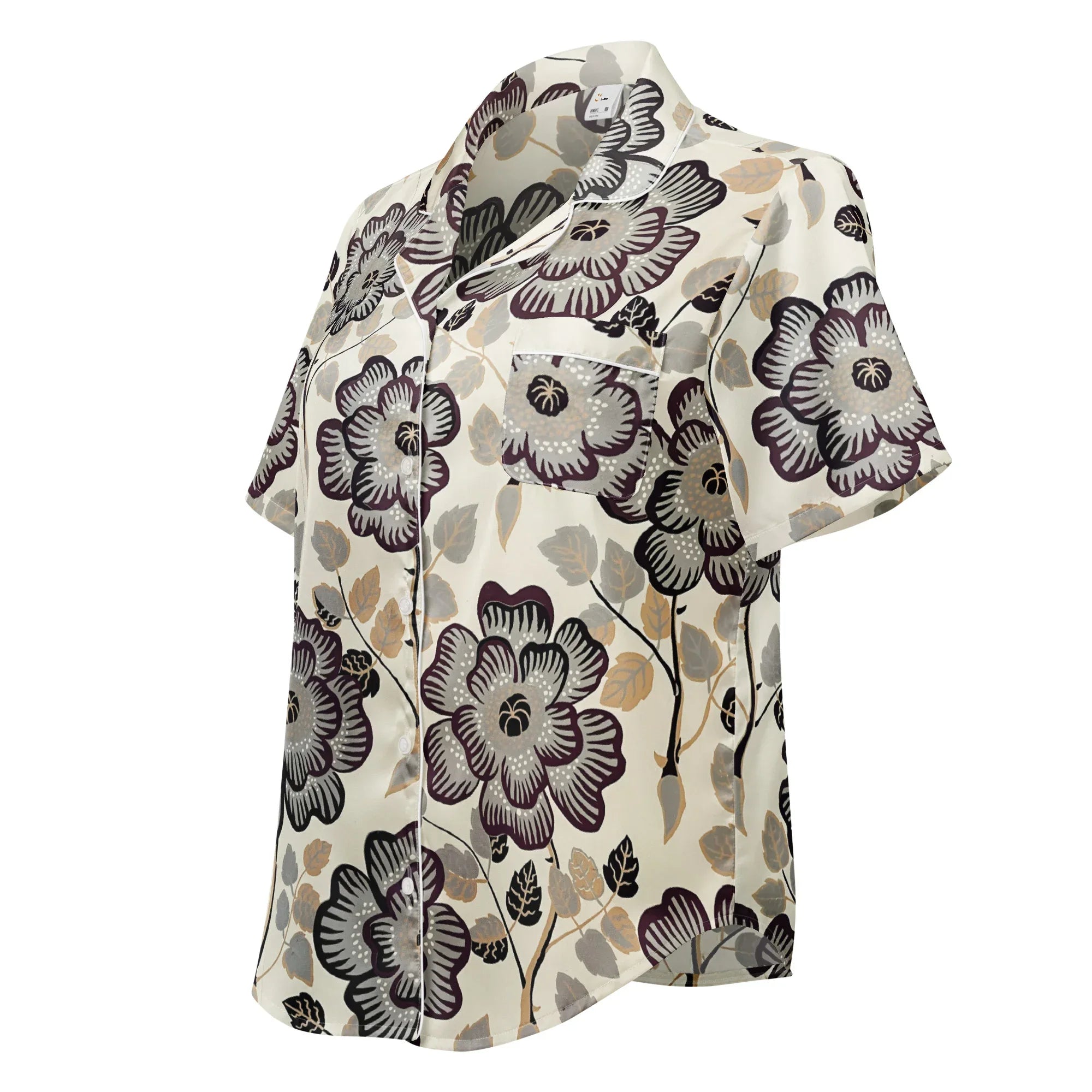 All-over print women’s short sleeve pajama top - AwRans Clothing