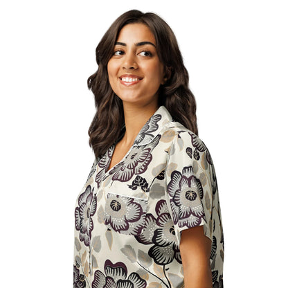 All-over print women’s short sleeve pajama top - AwRans Clothing