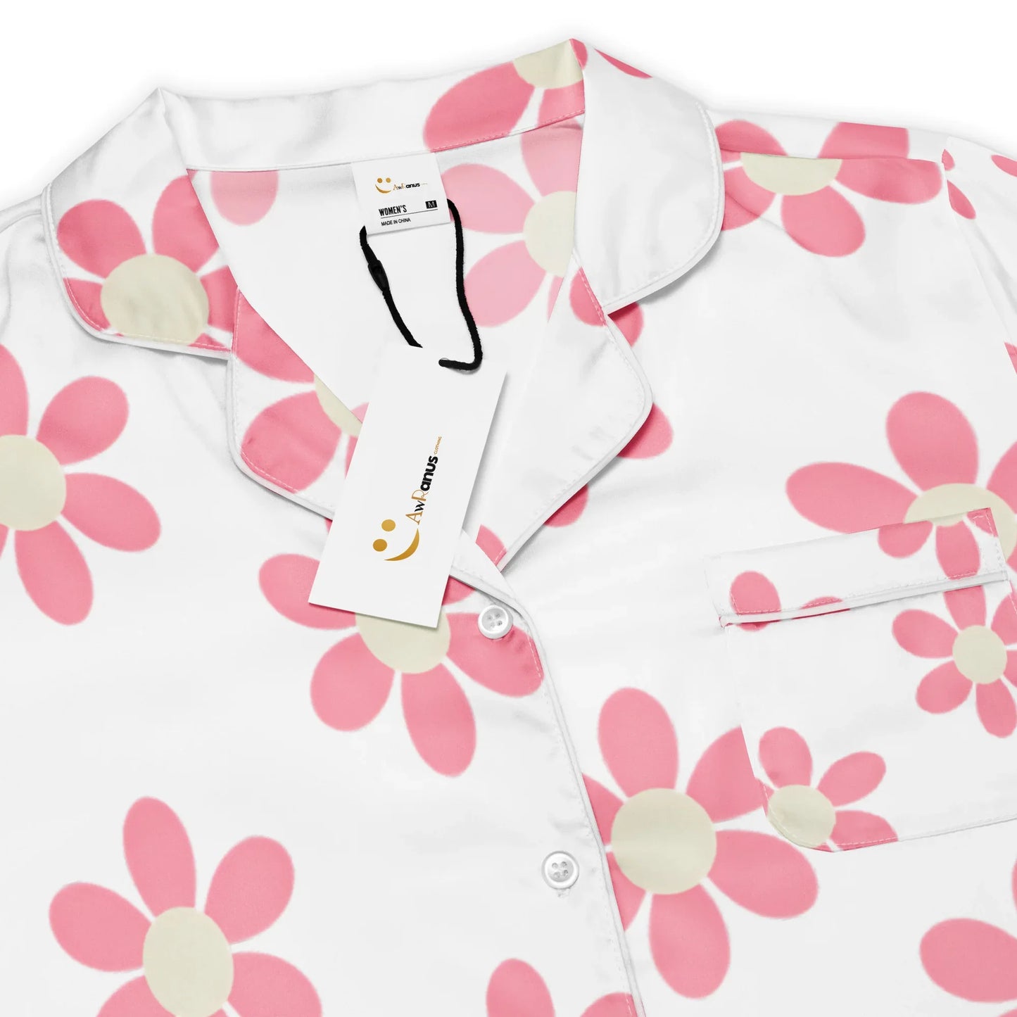 All-over print women’s short sleeve pajama top - AwRans Clothing