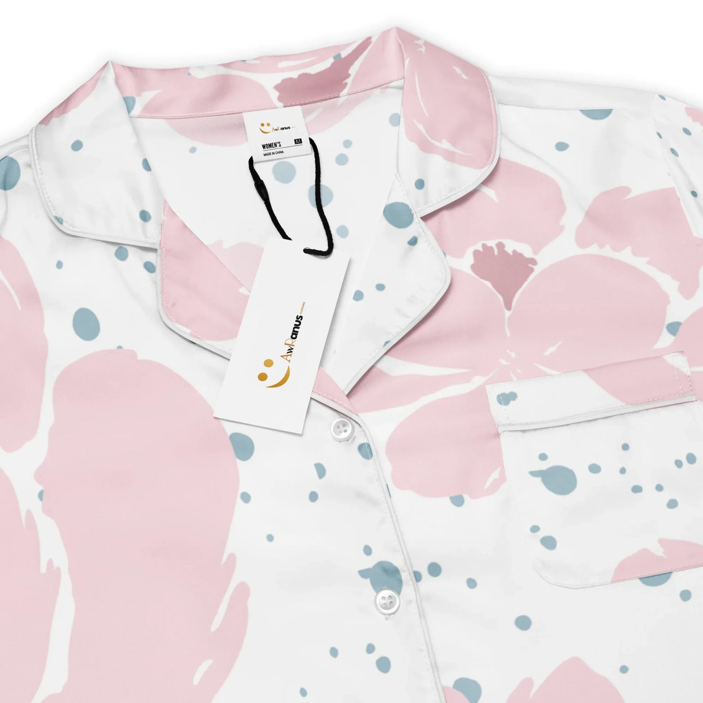 All-over print women’s short sleeve pajama top - AwRans Clothing