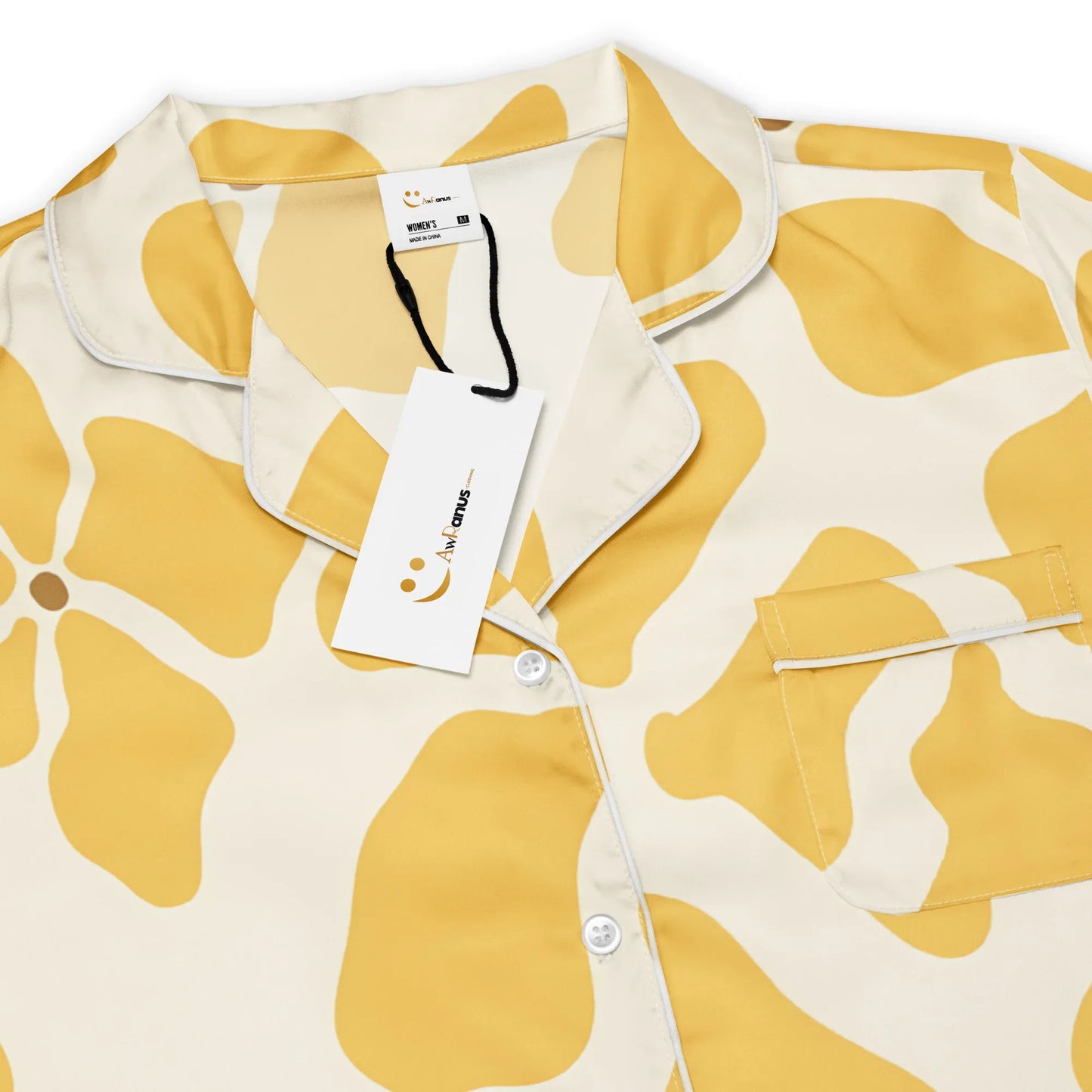 All-over print women’s short sleeve pajama top - AwRans Clothing