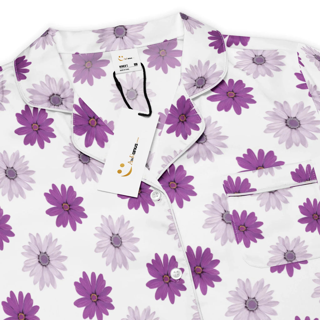 All-over print women’s short sleeve pajama top All-over print women’s short sleeve pajama top AwRans Clothing all-over-print-womens-short-sleeve-pajama-top-white-product-details-67c3a3c62b036