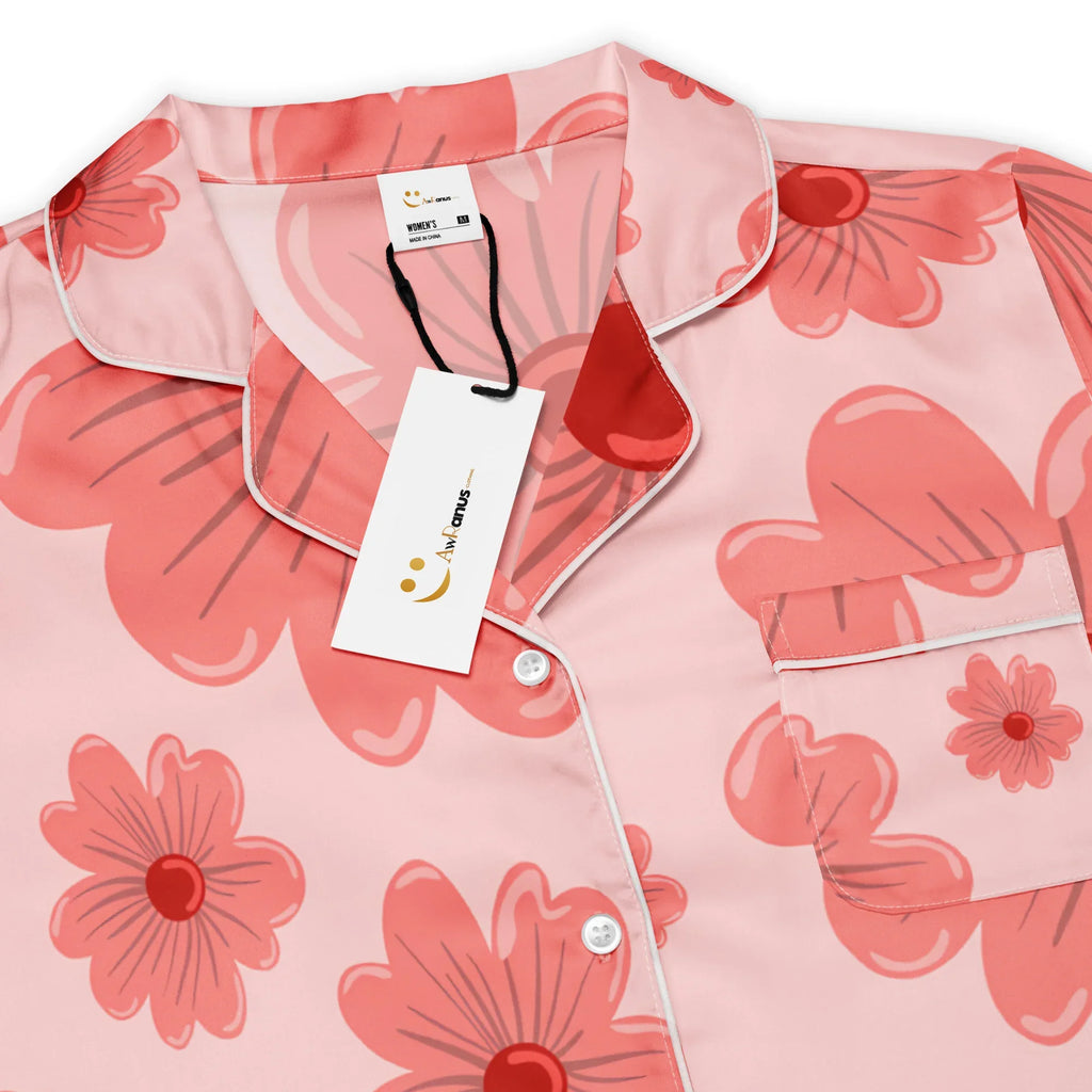 All-over print women’s short sleeve pajama top All-over print women’s short sleeve pajama top AwRans Clothing all-over-print-womens-short-sleeve-pajama-top-white-product-details-67c3a40912b81
