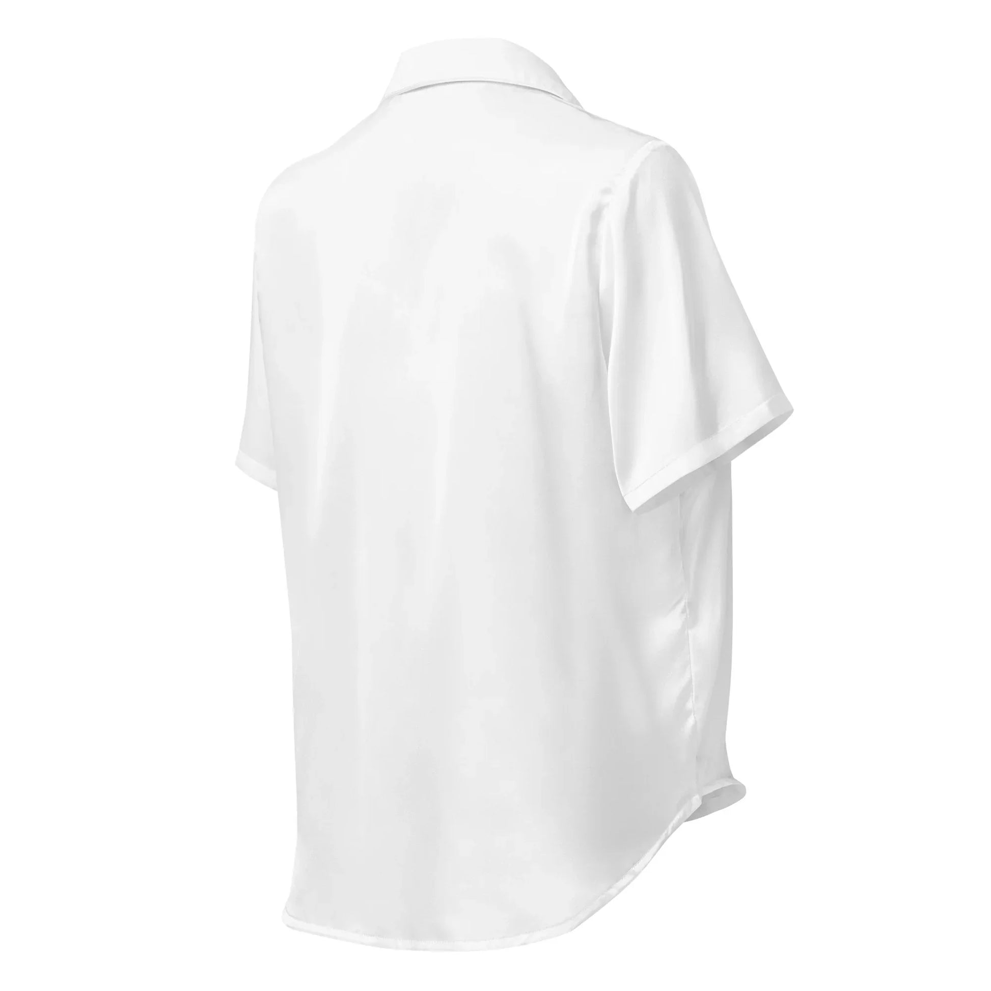 All-over print women’s short sleeve pajama top WHITE - AwRans Clothing