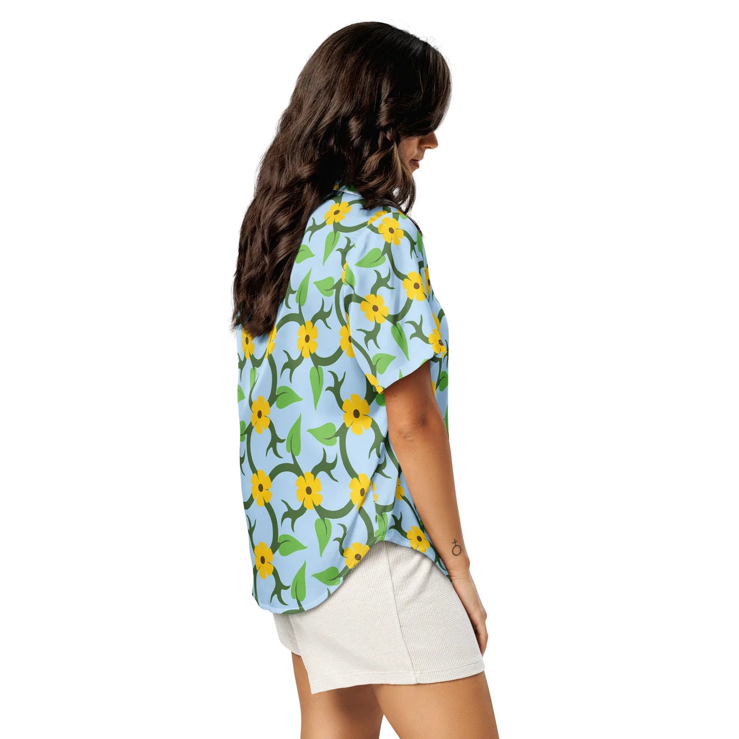 All-over print women’s short sleeve pajama top - AwRans Clothing
