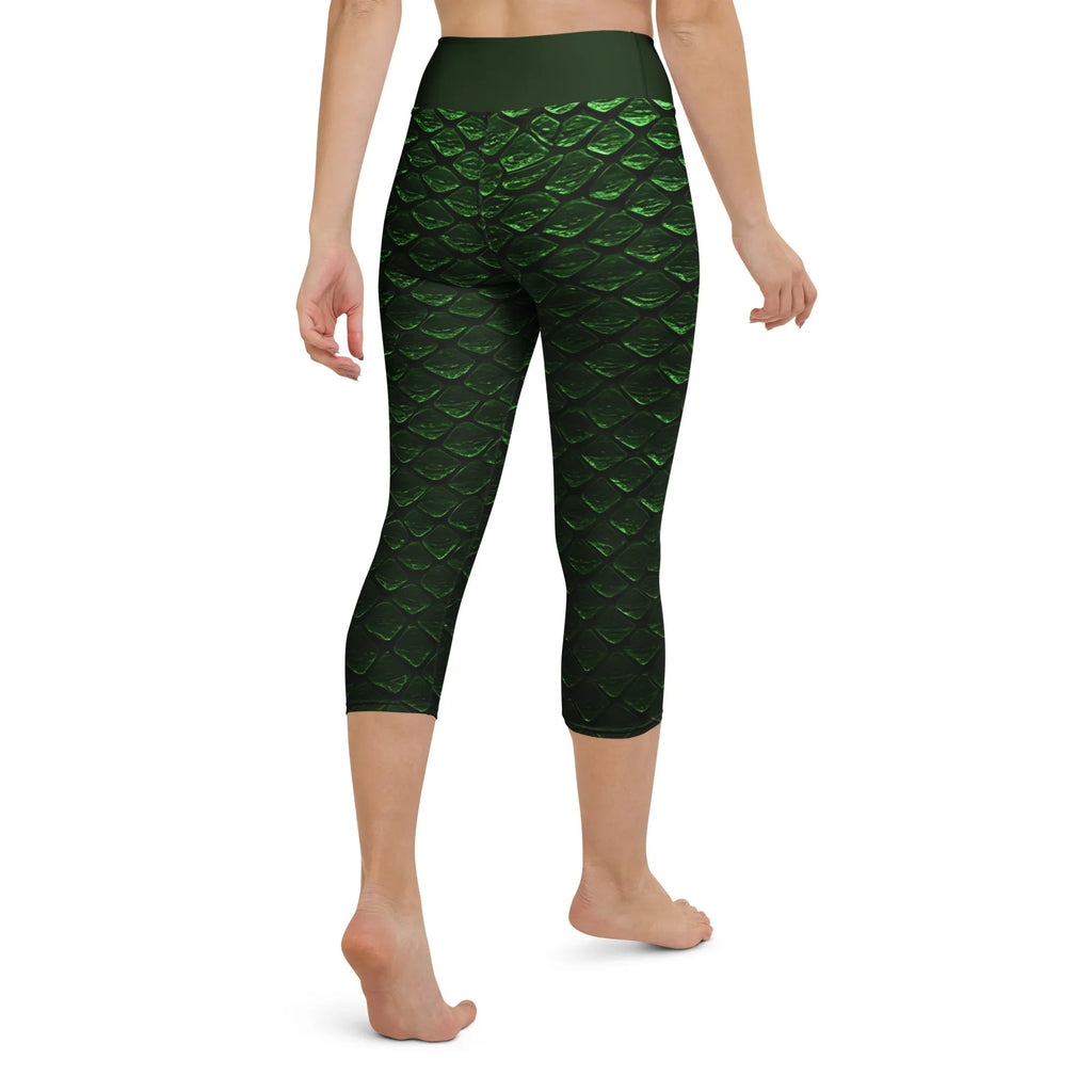 Yoga Capri Leggings Yoga Leggings AwRans Clothing all-over-print-yoga-capri-leggings-white-back-687b4d7aca3ce