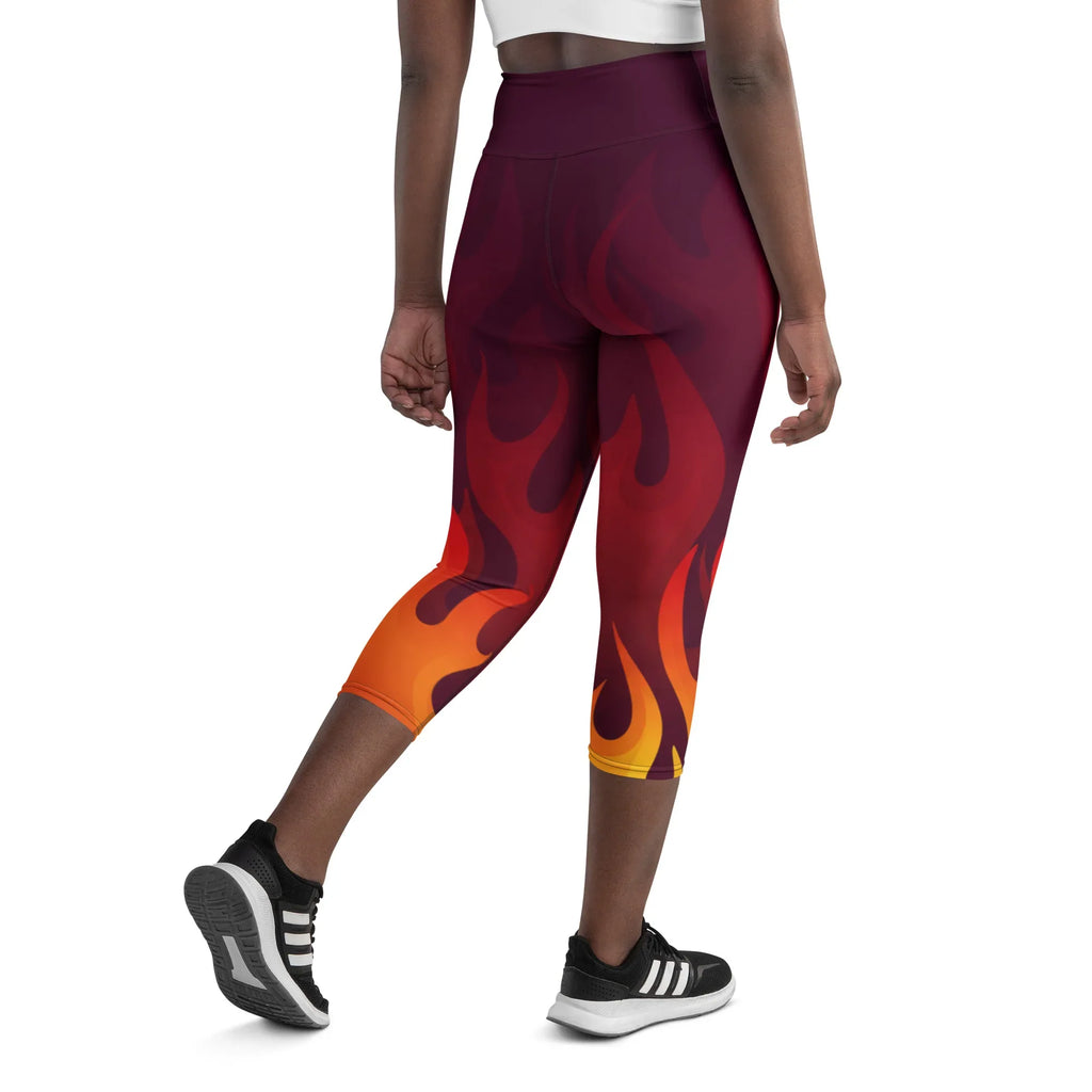 Yoga Capri Leggings Yoga Leggings AwRans Clothing all-over-print-yoga-capri-leggings-white-back-687b4dc473515