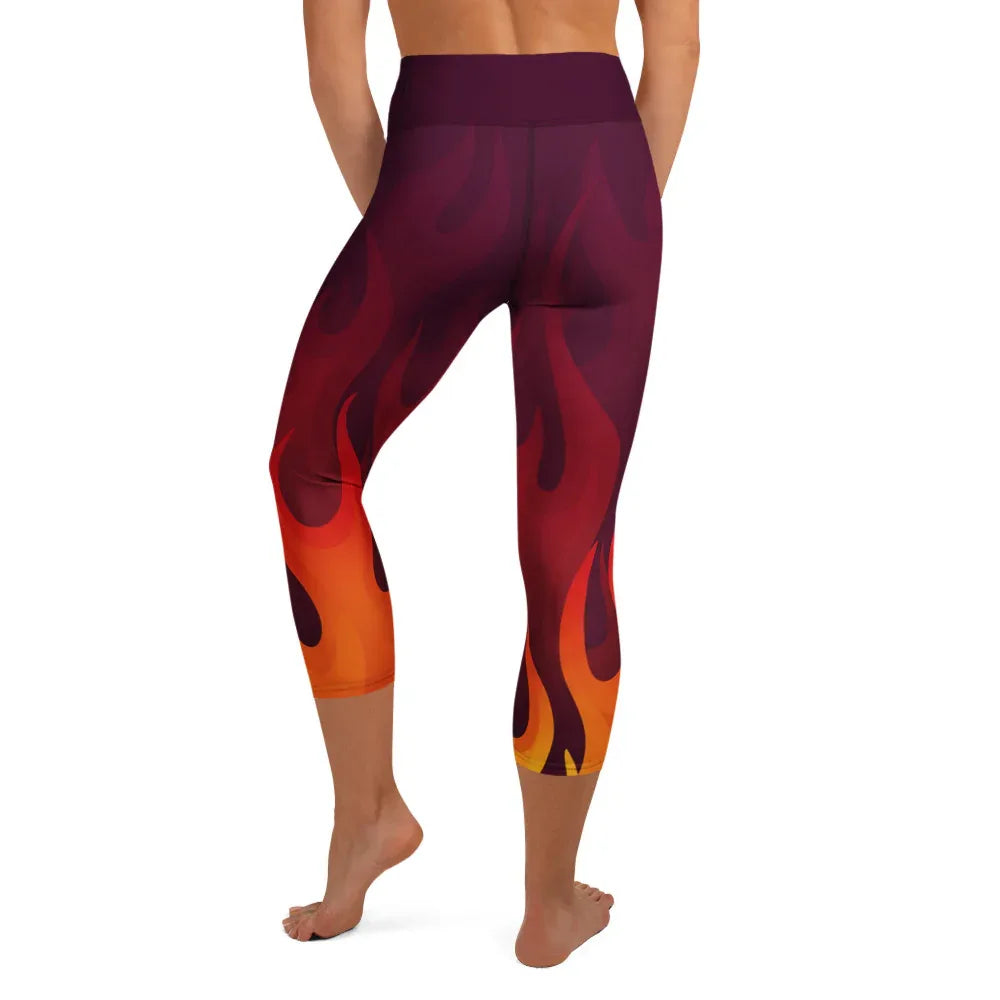 Yoga Capri Leggings Yoga Leggings AwRans Clothing all-over-print-yoga-capri-leggings-white-back-687b4dc47385b
