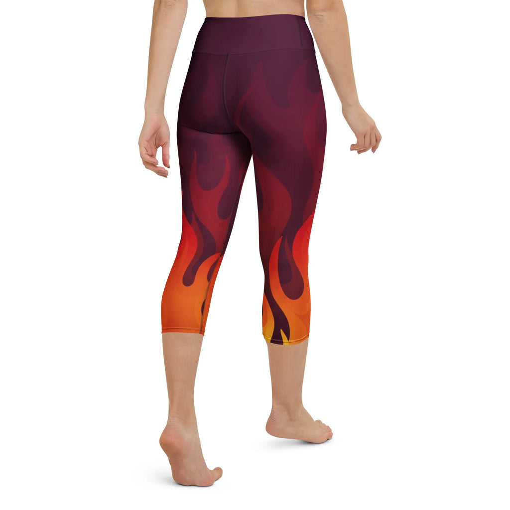 Yoga Capri Leggings Yoga Leggings AwRans Clothing all-over-print-yoga-capri-leggings-white-back-687b4dc473ac2