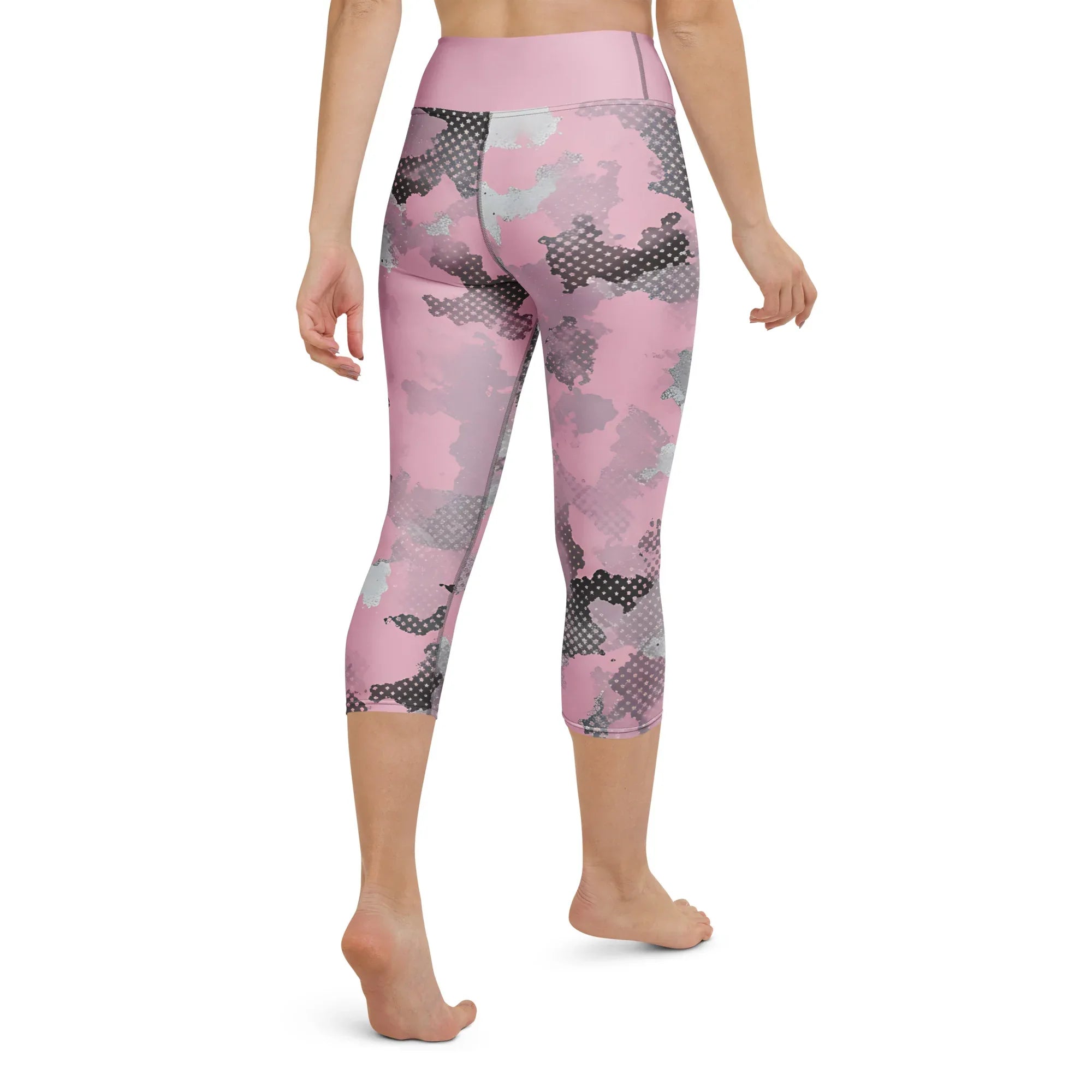 Yoga Capri Leggings Yoga Leggings AwRans Clothing all-over-print-yoga-capri-leggings-white-back-687b4ea6316e9