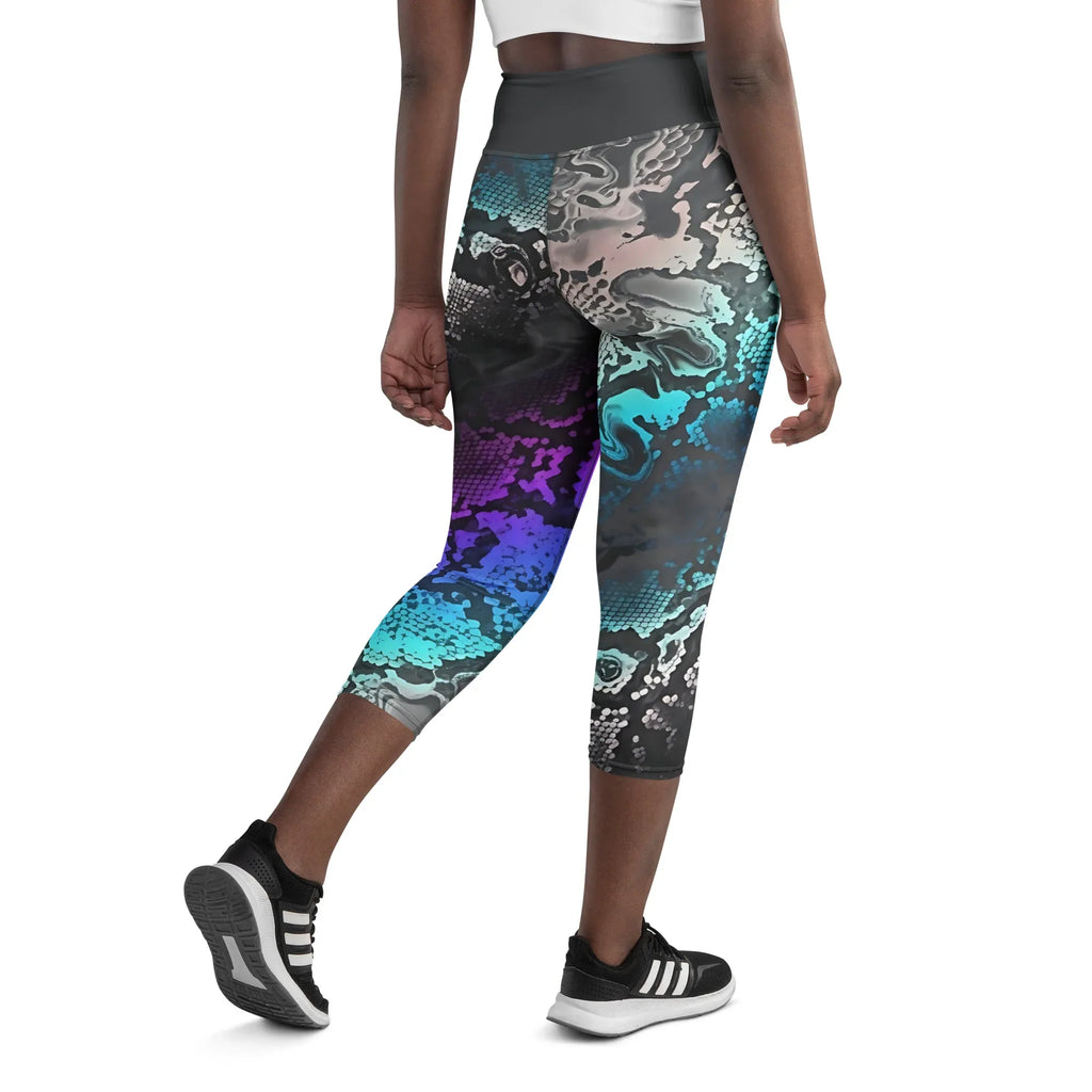 Yoga Capri Leggings Yoga Leggings AwRans Clothing all-over-print-yoga-capri-leggings-white-back-687b4f66ee944