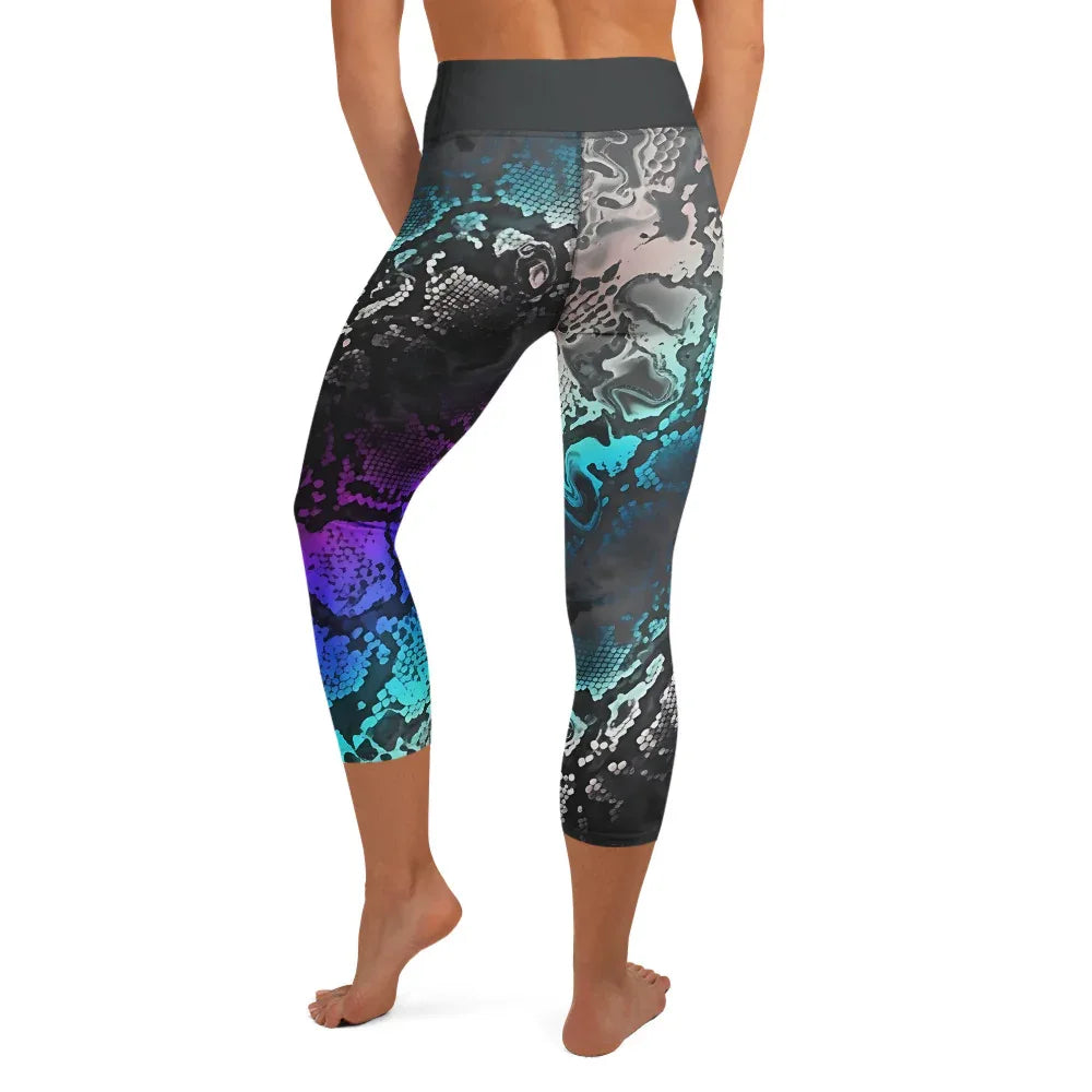 Yoga Capri Leggings Yoga Leggings AwRans Clothing all-over-print-yoga-capri-leggings-white-back-687b4f66eec68