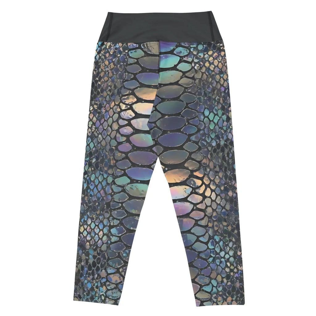 Yoga Capri Leggings Yoga Leggings AwRans Clothing all-over-print-yoga-capri-leggings-white-back-687b57d950588