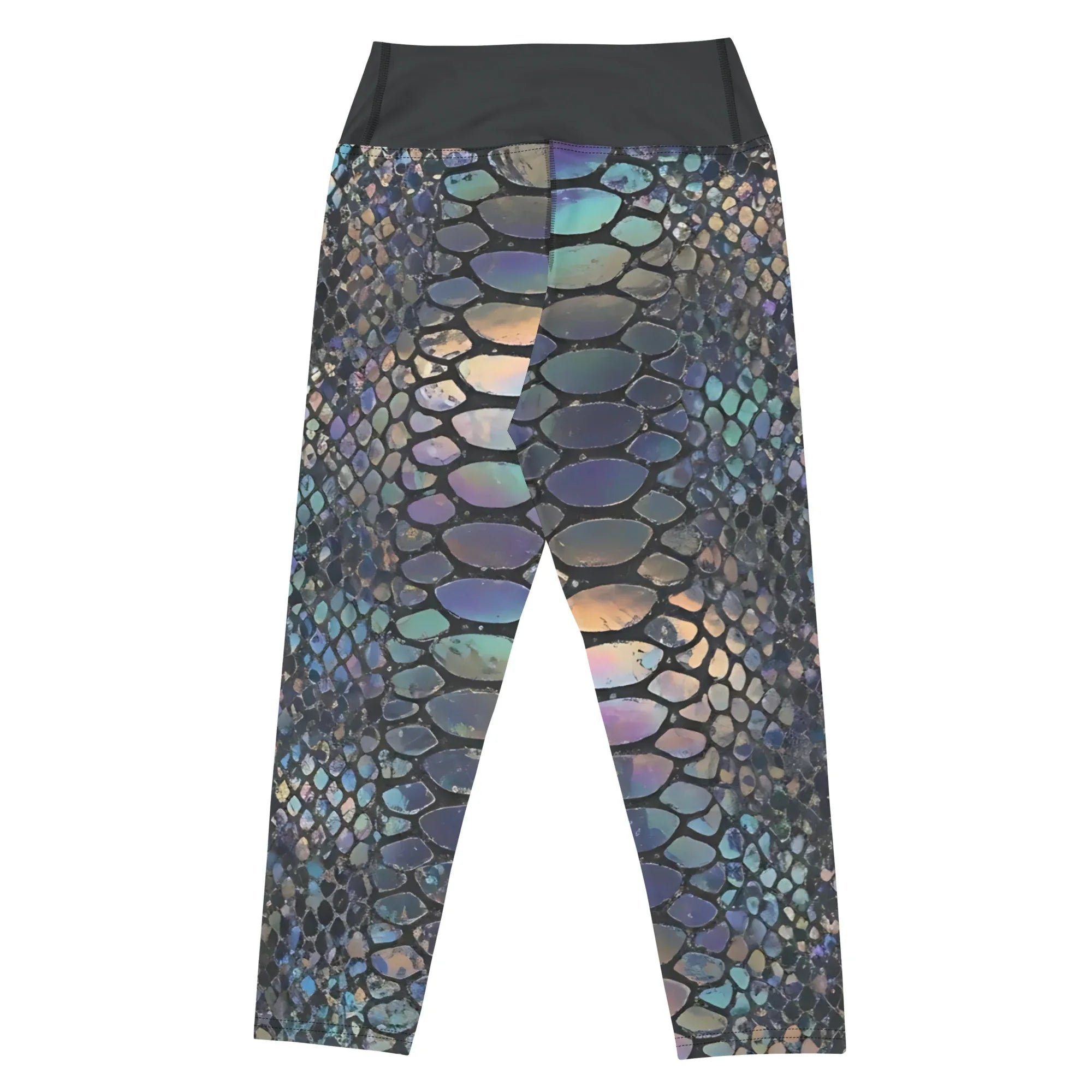 Yoga Capri Leggings Yoga Leggings AwRans Clothing all-over-print-yoga-capri-leggings-white-back-687b57d950588