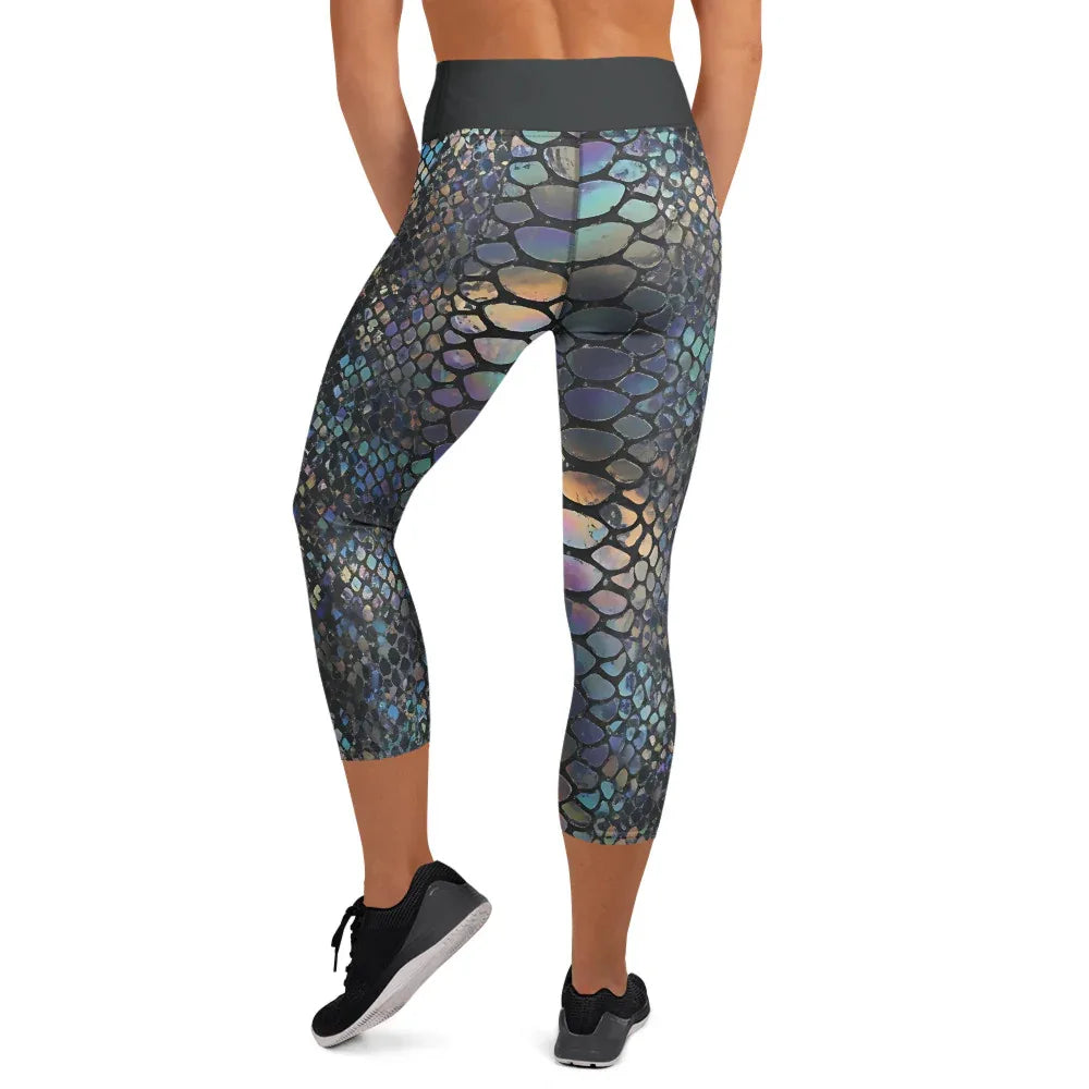 Yoga Capri Leggings Yoga Leggings AwRans Clothing all-over-print-yoga-capri-leggings-white-back-687b57d950fd2