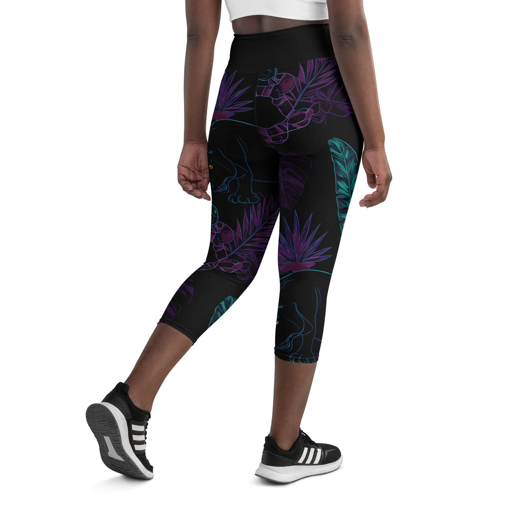 Yoga Capri Leggings Yoga Leggings AwRans Clothing all-over-print-yoga-capri-leggings-white-back-687b58e2241b9