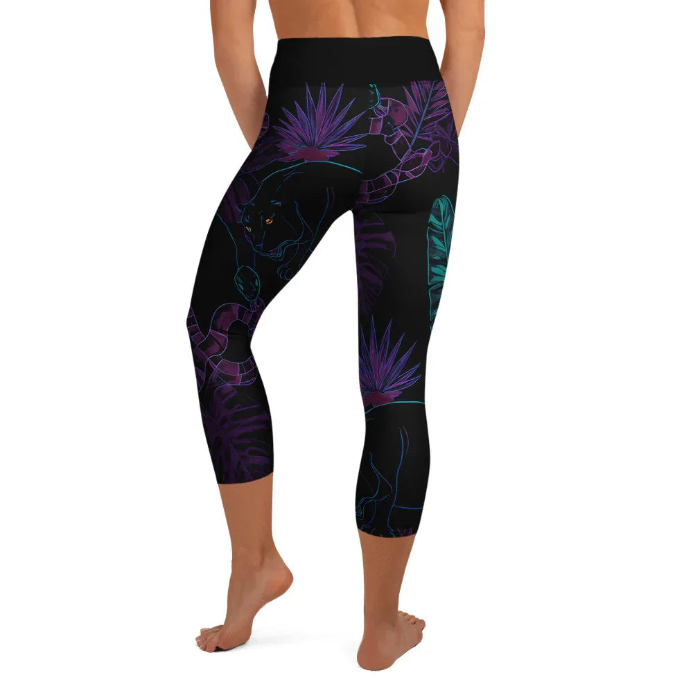 Yoga Capri Leggings Yoga Leggings AwRans Clothing all-over-print-yoga-capri-leggings-white-back-687b58e2244d8