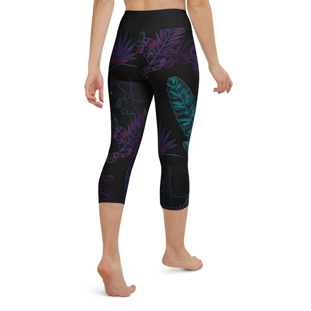 Yoga Capri Leggings Yoga Leggings AwRans Clothing all-over-print-yoga-capri-leggings-white-back-687b58e22472b