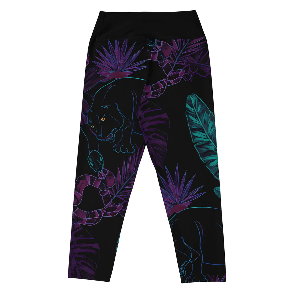 Yoga Capri Leggings Yoga Leggings AwRans Clothing all-over-print-yoga-capri-leggings-white-back-687b58e224b38