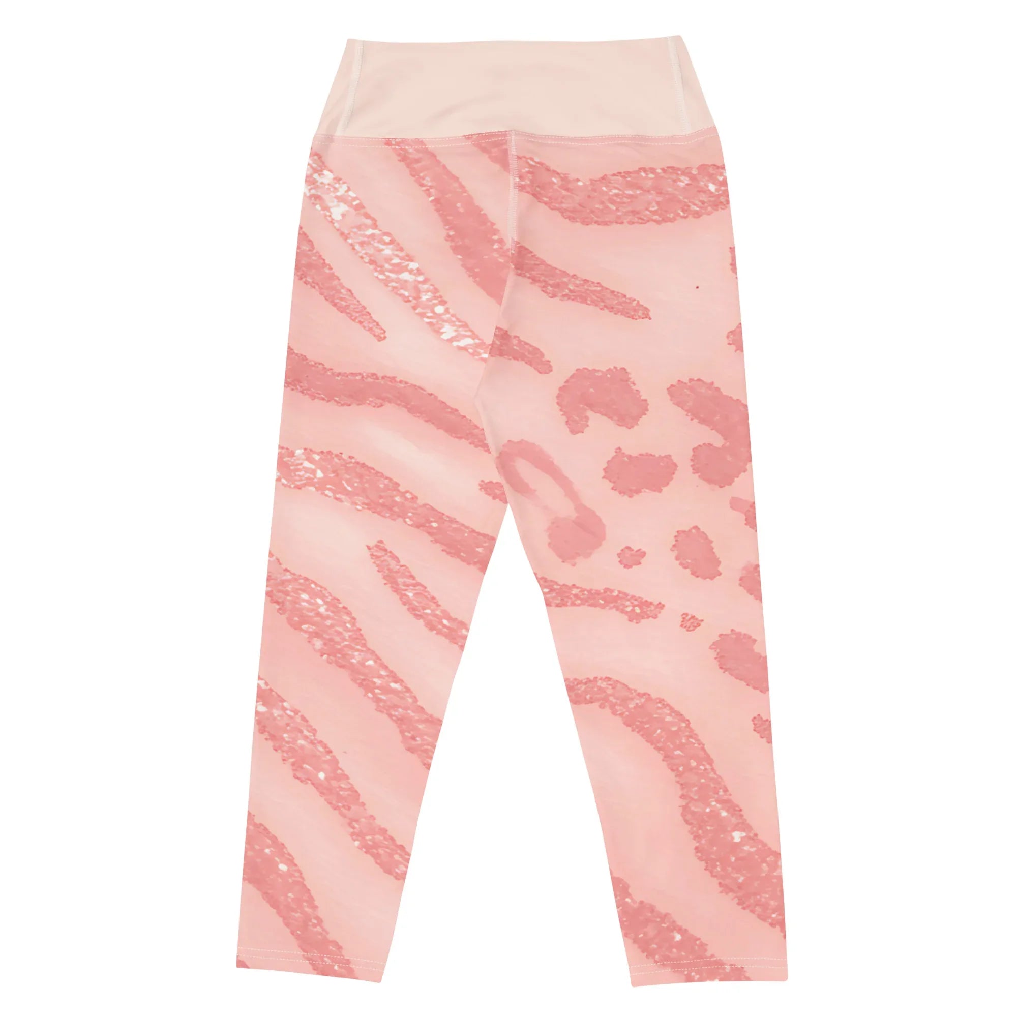 Yoga Capri Leggings Yoga Leggings AwRans Clothing all-over-print-yoga-capri-leggings-white-back-687b594f77b10