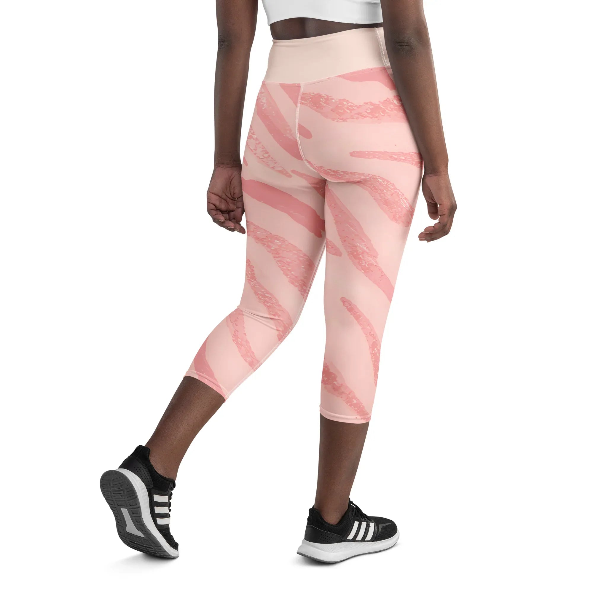 Yoga Capri Leggings Yoga Leggings AwRans Clothing all-over-print-yoga-capri-leggings-white-back-687b5a651bd4d
