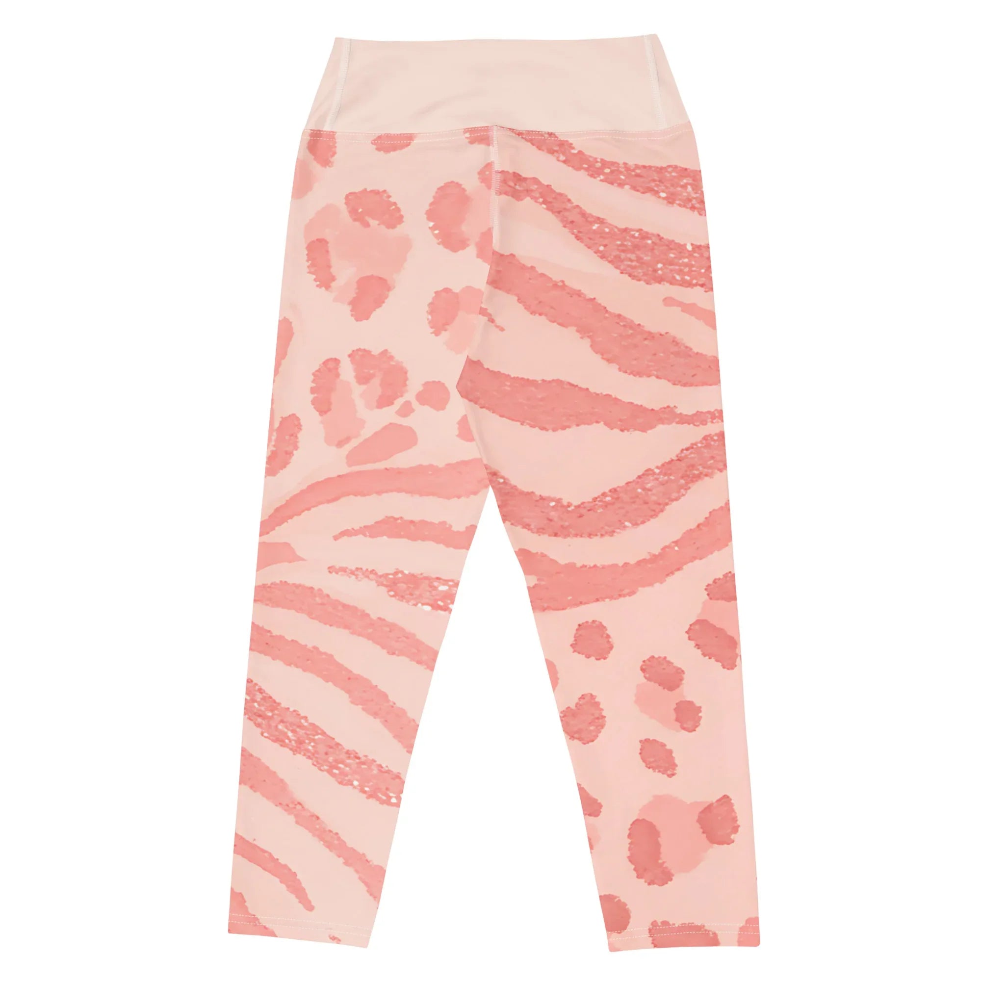 Yoga Capri Leggings Yoga Leggings AwRans Clothing all-over-print-yoga-capri-leggings-white-back-687b5b4841b24