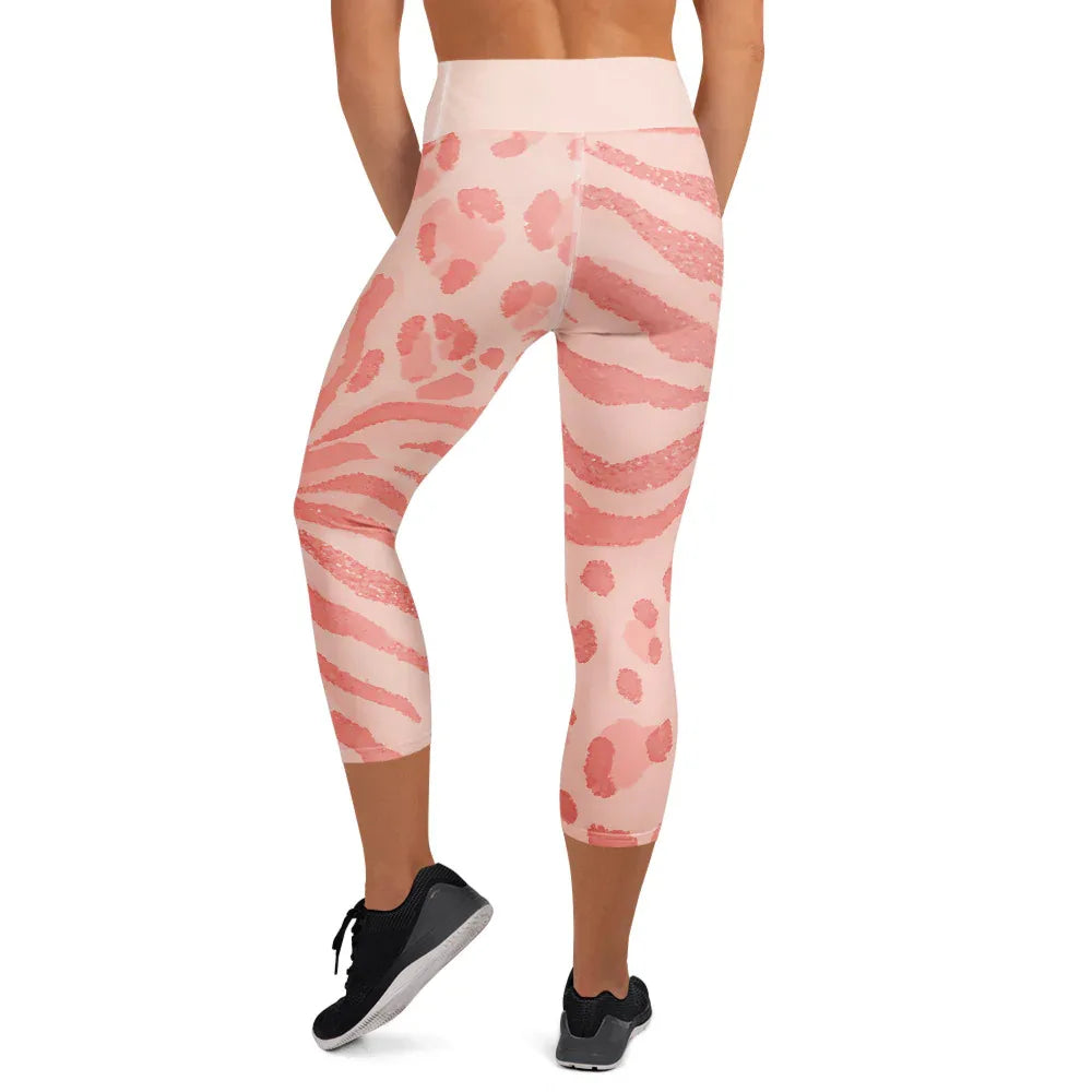 Yoga Capri Leggings Yoga Leggings AwRans Clothing all-over-print-yoga-capri-leggings-white-back-687b5b48420a3