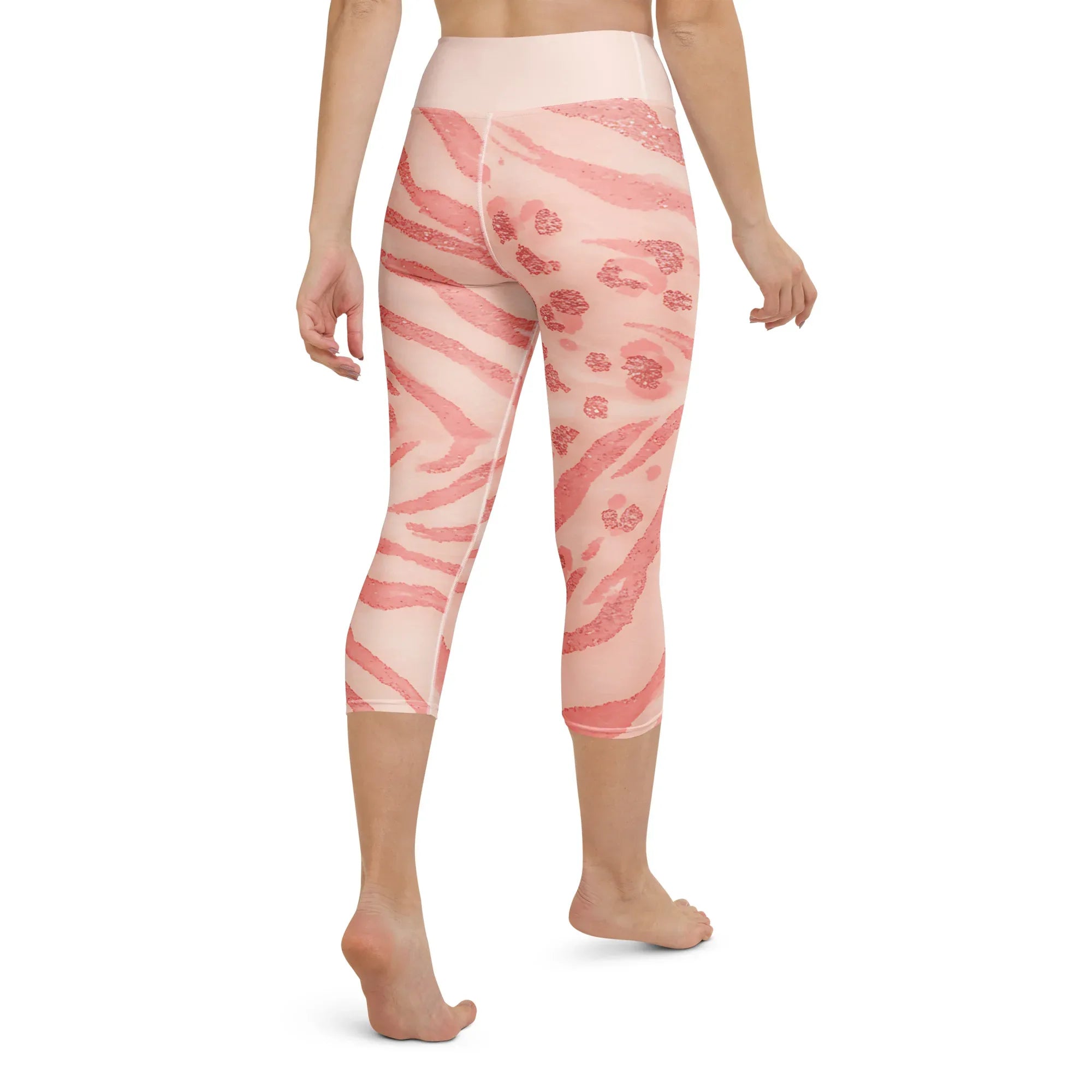Yoga Capri Leggings Yoga Leggings AwRans Clothing all-over-print-yoga-capri-leggings-white-back-687b5d29d201c
