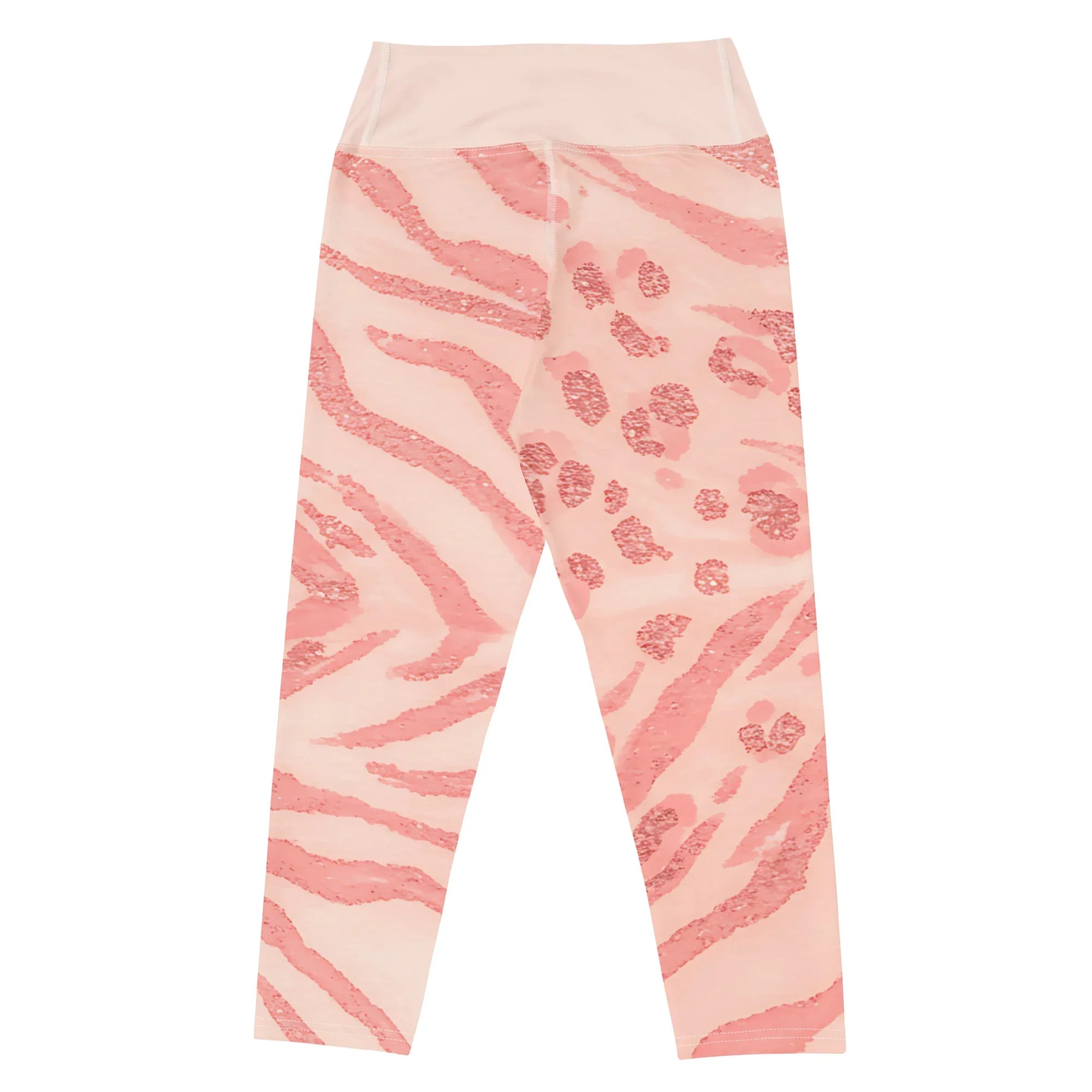 Yoga Capri Leggings Yoga Leggings AwRans Clothing all-over-print-yoga-capri-leggings-white-back-687b5d29d2448