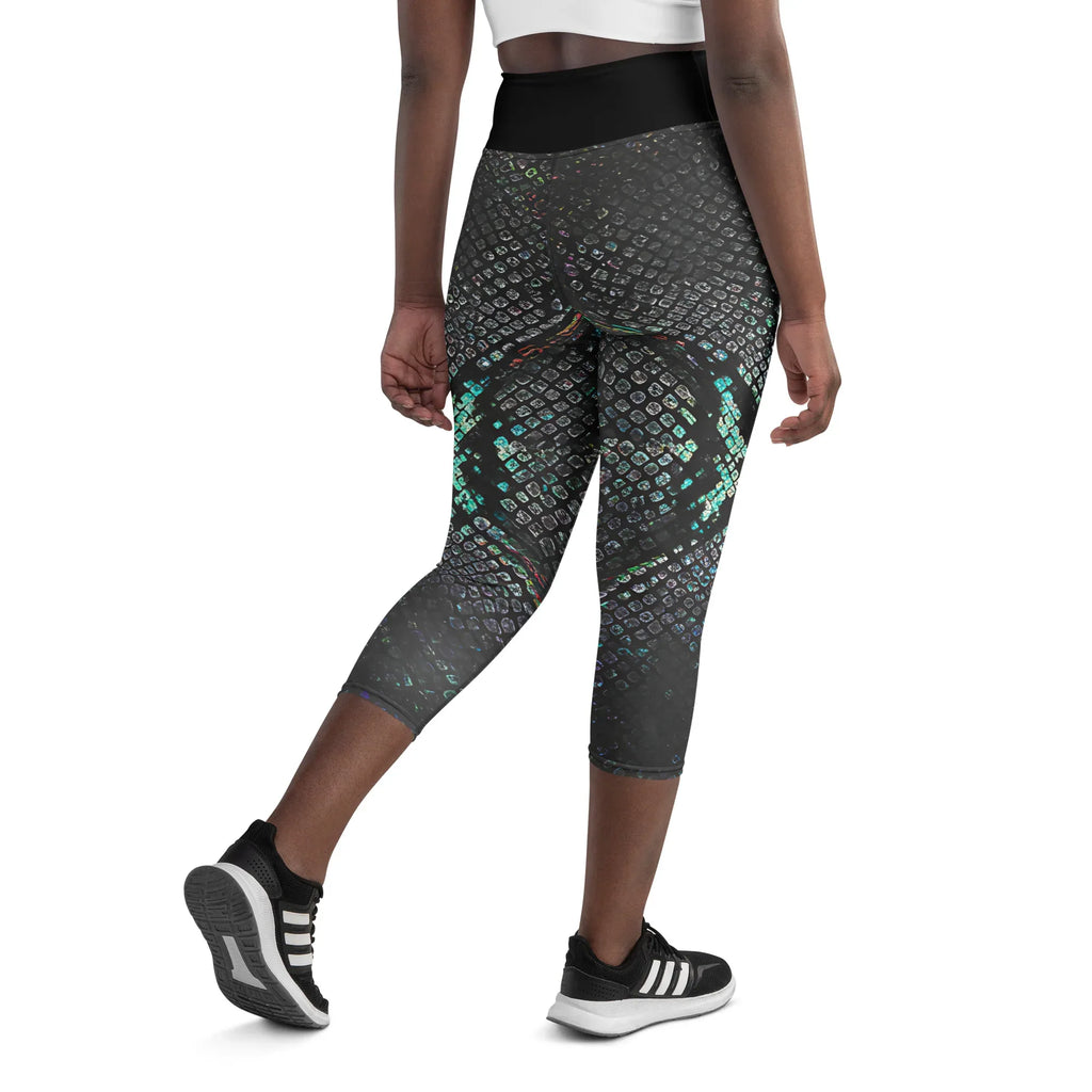 Yoga Capri Leggings Yoga Leggings AwRans Clothing all-over-print-yoga-capri-leggings-white-back-687b5e7768d66