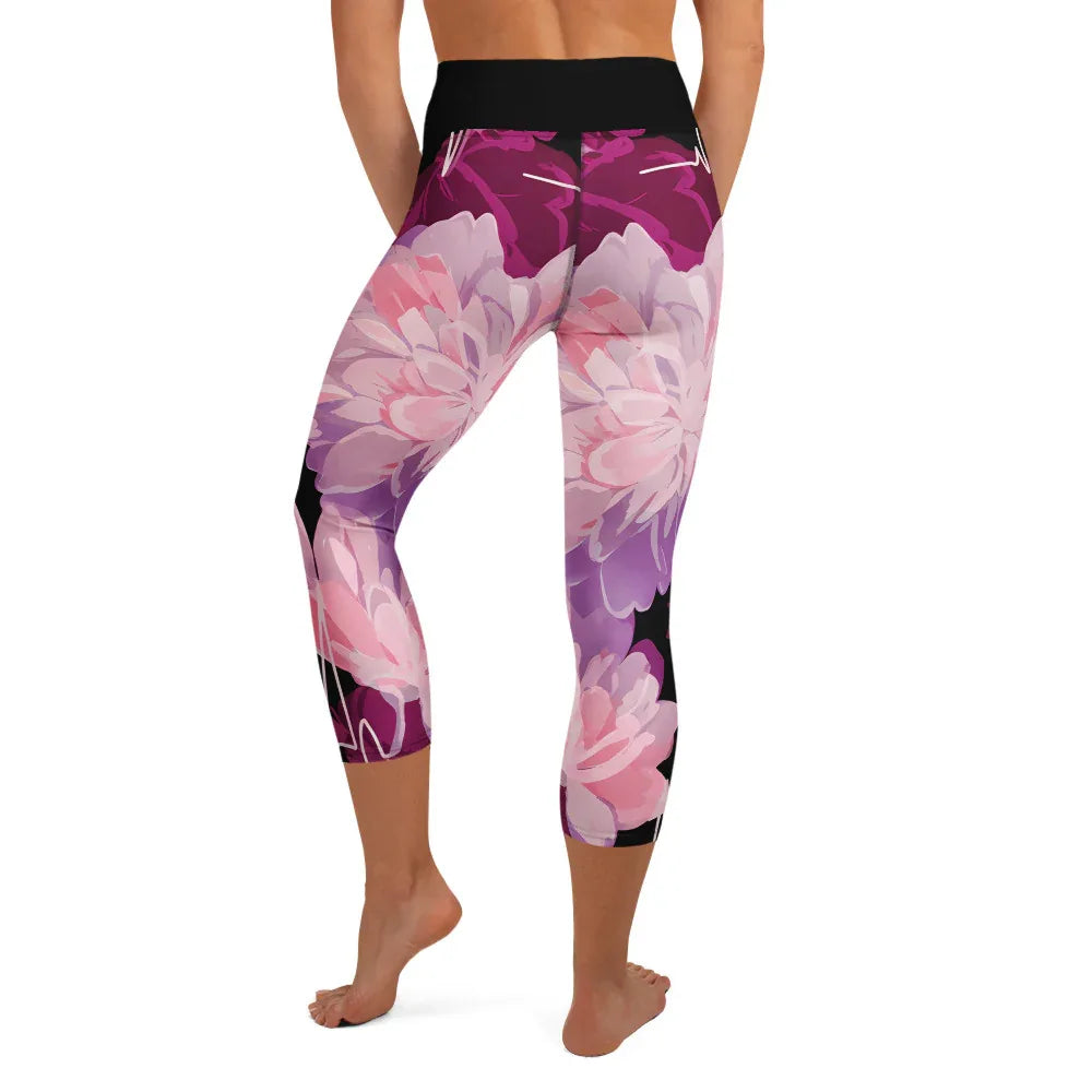 Yoga Capri Leggings Yoga Leggings AwRans Clothing all-over-print-yoga-capri-leggings-white-back-687b6031a713b