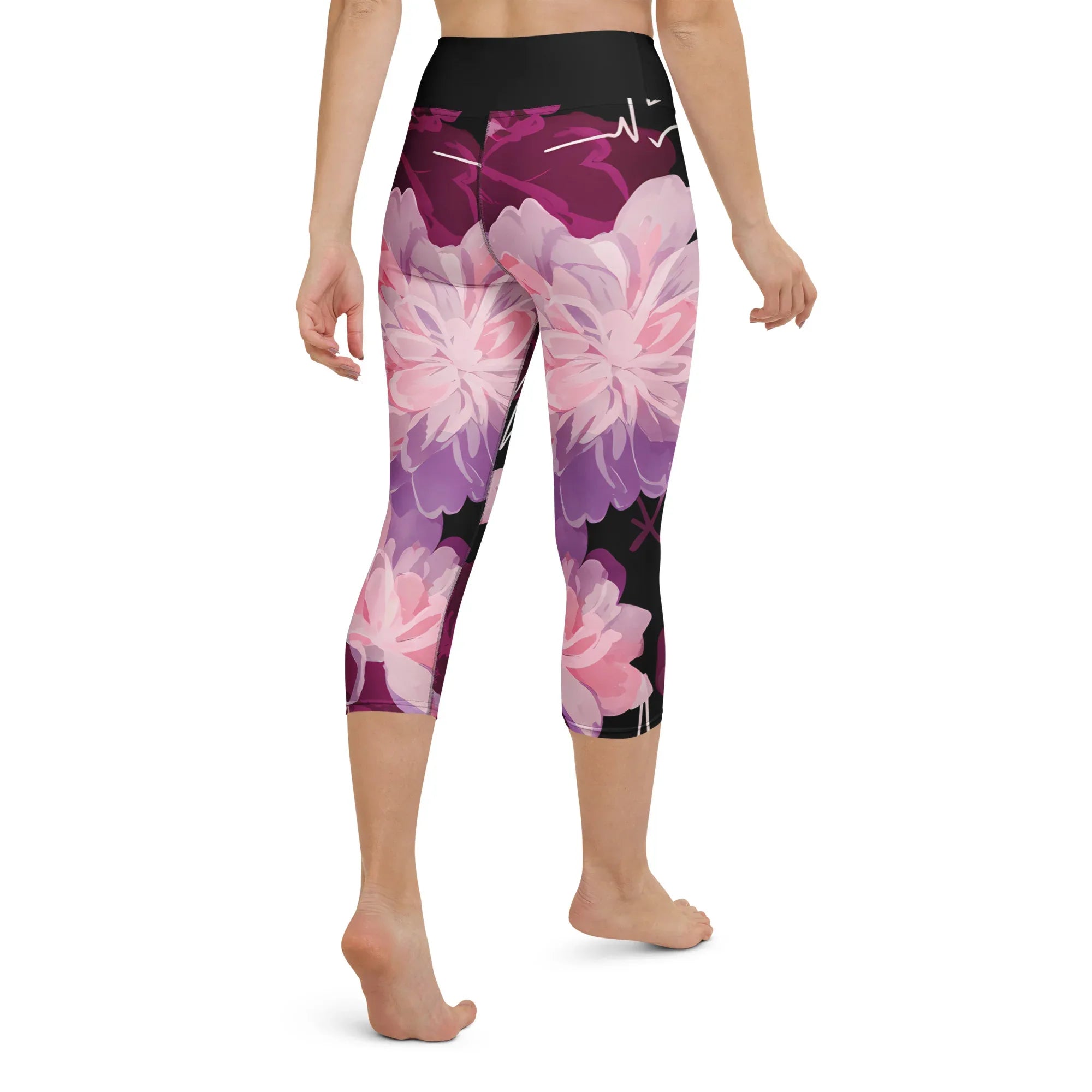 Yoga Capri Leggings Yoga Leggings AwRans Clothing all-over-print-yoga-capri-leggings-white-back-687b6031a73a0