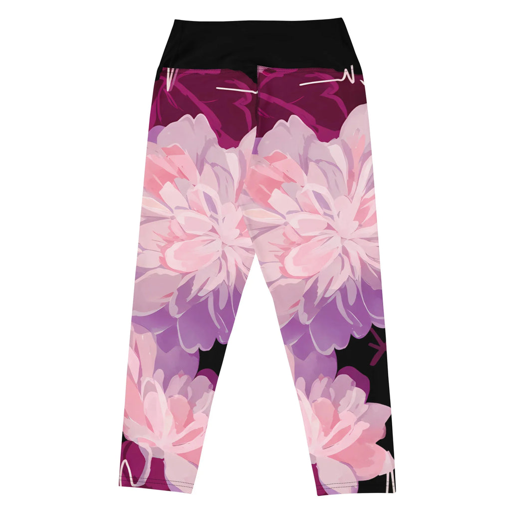 Yoga Capri Leggings Yoga Leggings AwRans Clothing all-over-print-yoga-capri-leggings-white-back-687b6031a780b