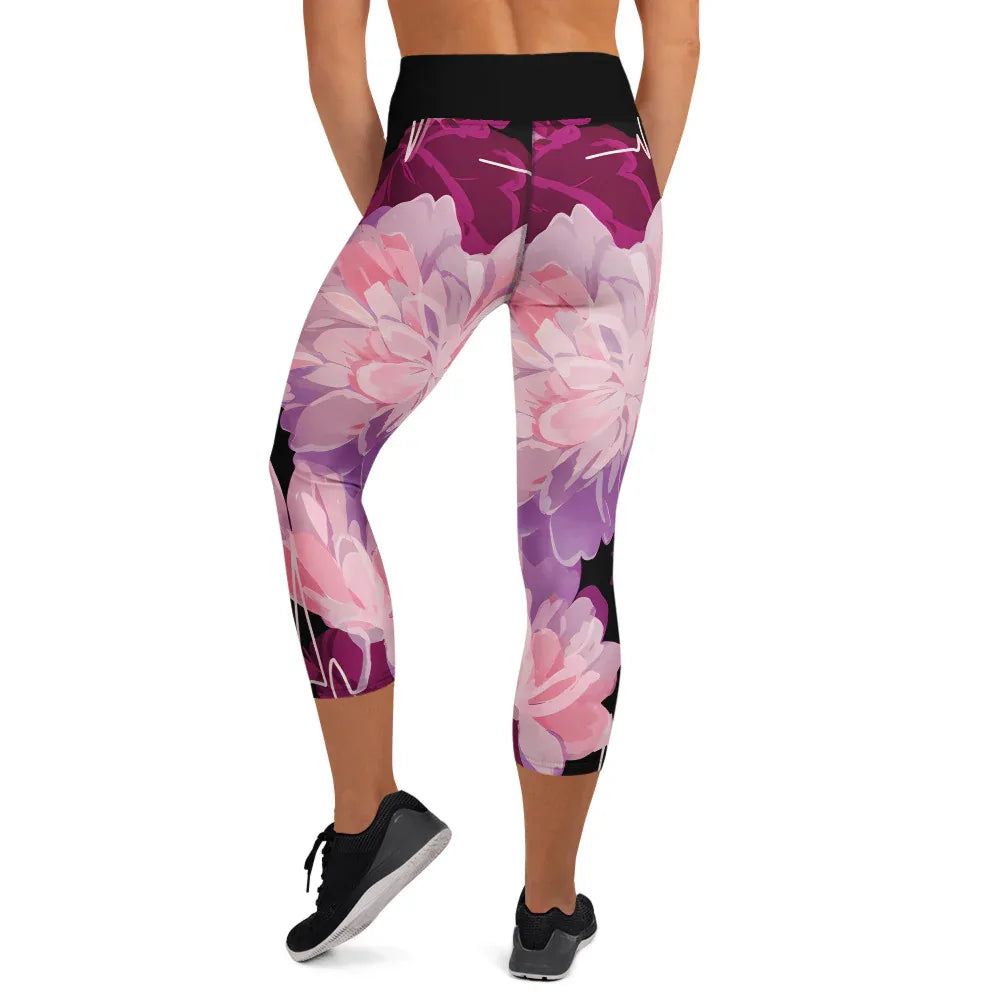 Yoga Capri Leggings Yoga Leggings AwRans Clothing all-over-print-yoga-capri-leggings-white-back-687b6031a7dad