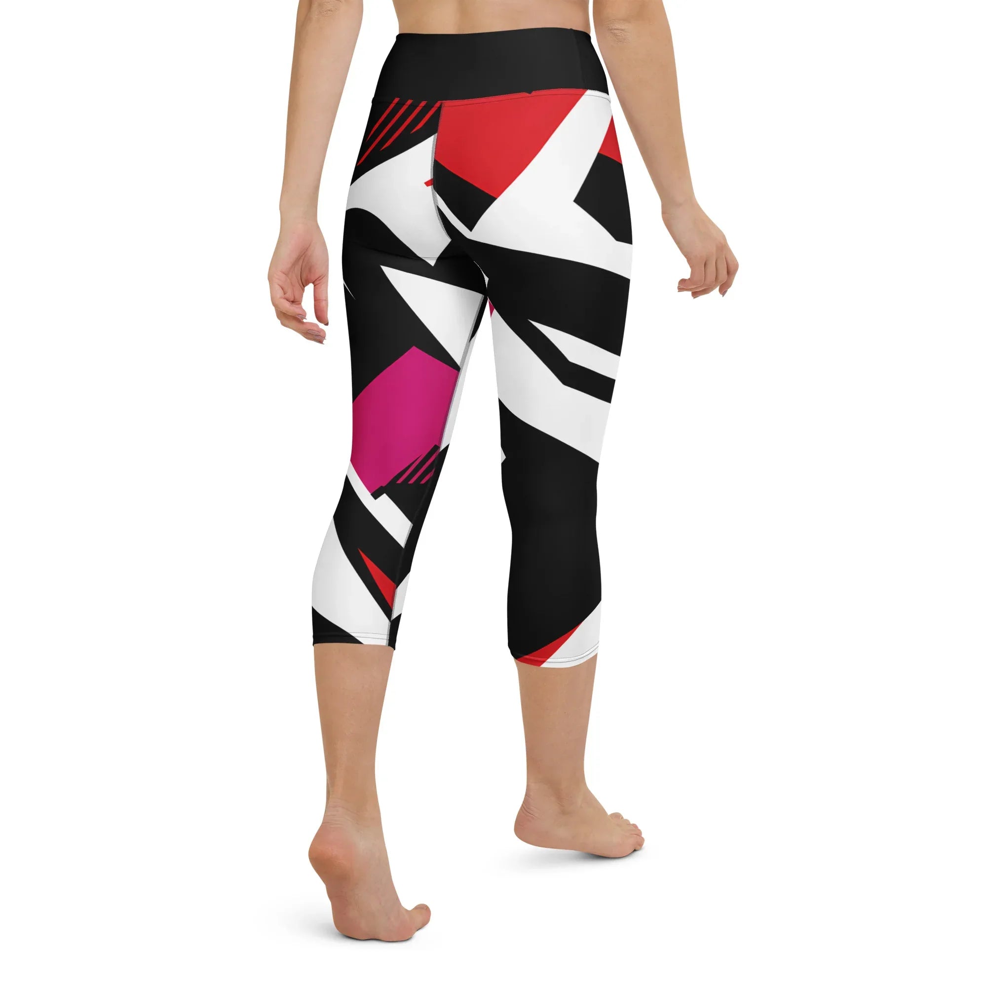 Yoga Capri Leggings Yoga Leggings AwRans Clothing all-over-print-yoga-capri-leggings-white-back-687b670f2fb0e