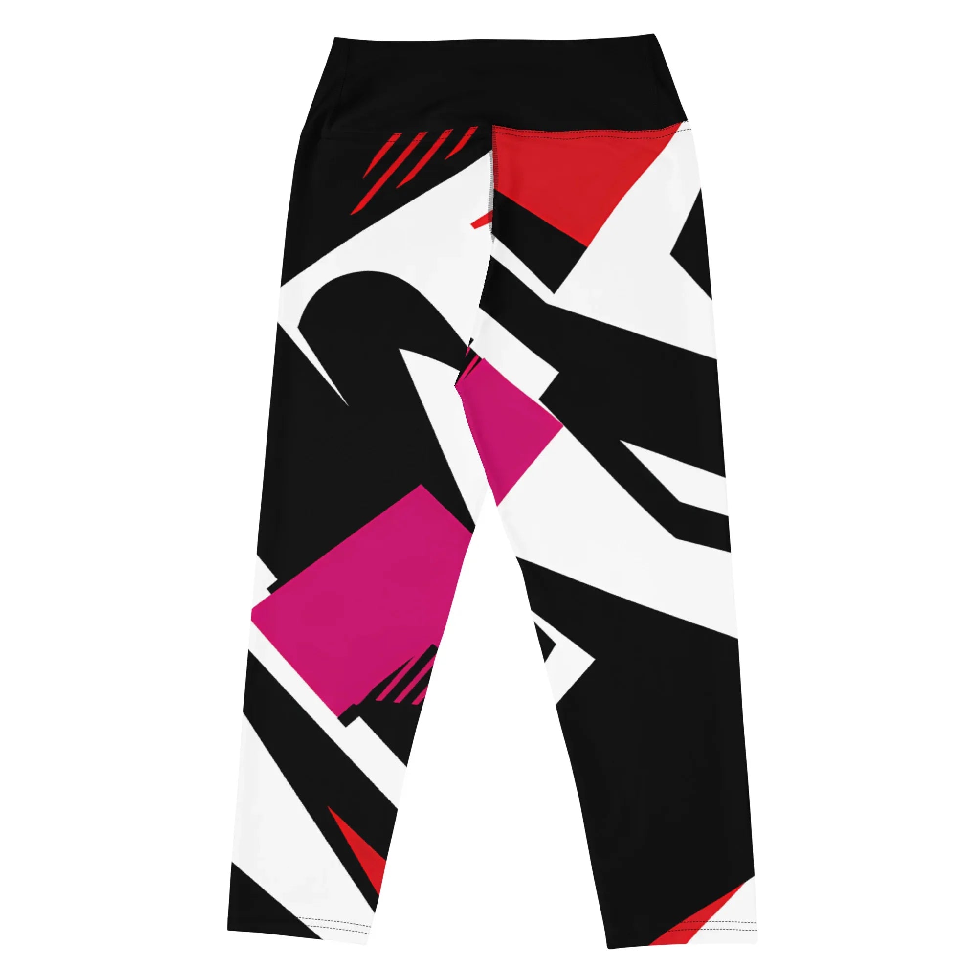 Yoga Capri Leggings Yoga Leggings AwRans Clothing all-over-print-yoga-capri-leggings-white-back-687b670f30324