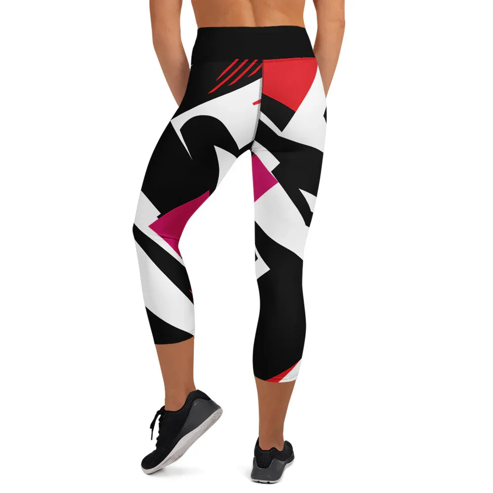 Yoga Capri Leggings Yoga Leggings AwRans Clothing all-over-print-yoga-capri-leggings-white-back-687b670f30d06