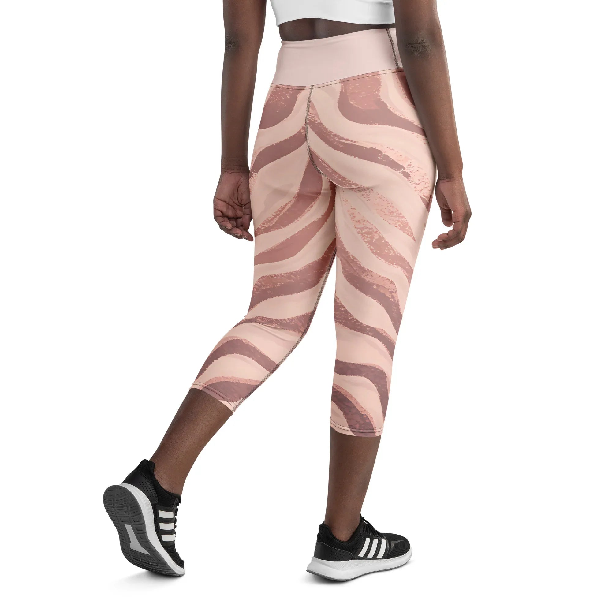 Yoga Capri Leggings Yoga Leggings AwRans Clothing all-over-print-yoga-capri-leggings-white-back-687da0d9ae9b1