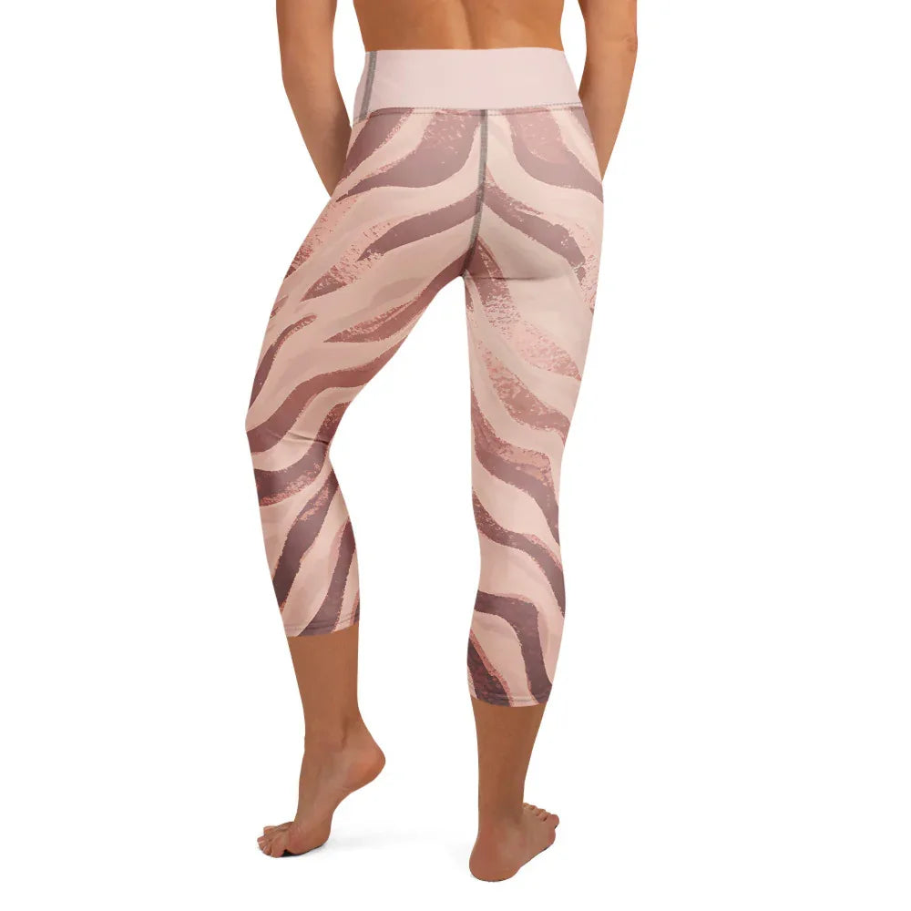 Yoga Capri Leggings Yoga Leggings AwRans Clothing all-over-print-yoga-capri-leggings-white-back-687da0d9aed03