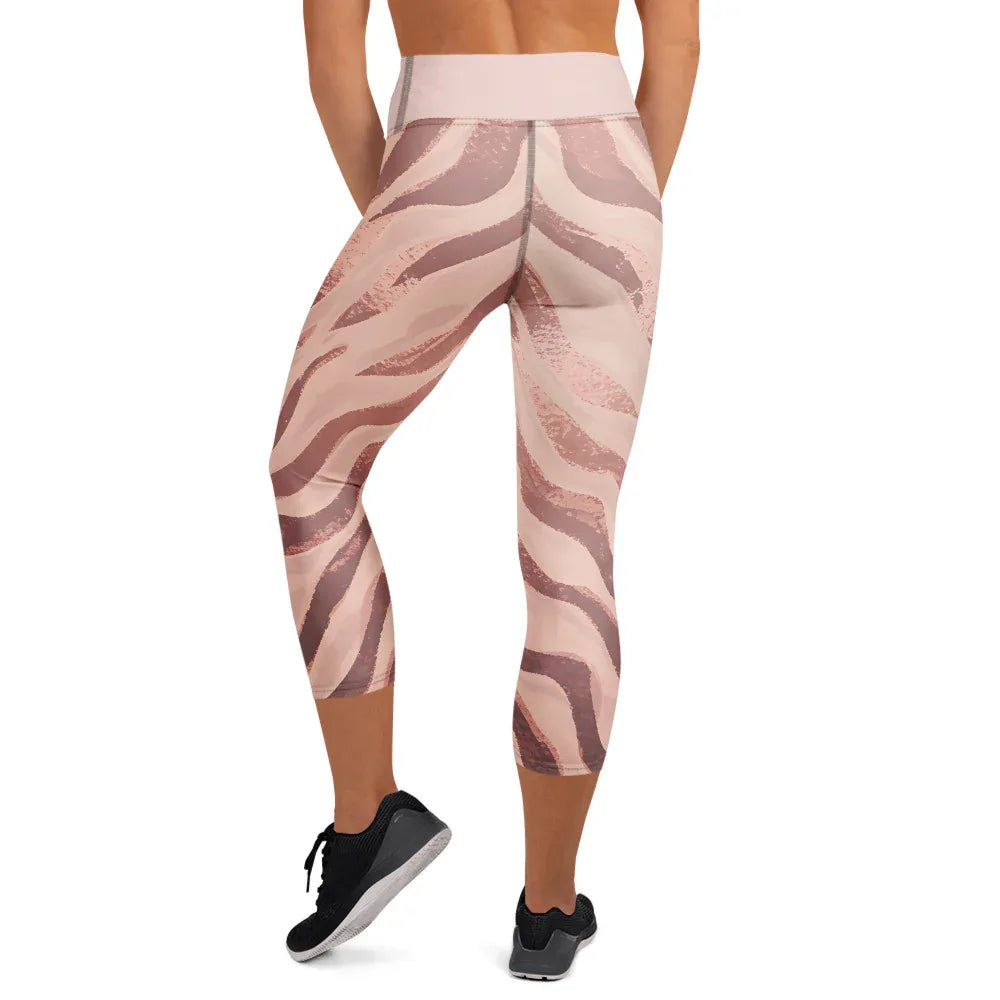 Yoga Capri Leggings Yoga Leggings AwRans Clothing all-over-print-yoga-capri-leggings-white-back-687da0d9af94f