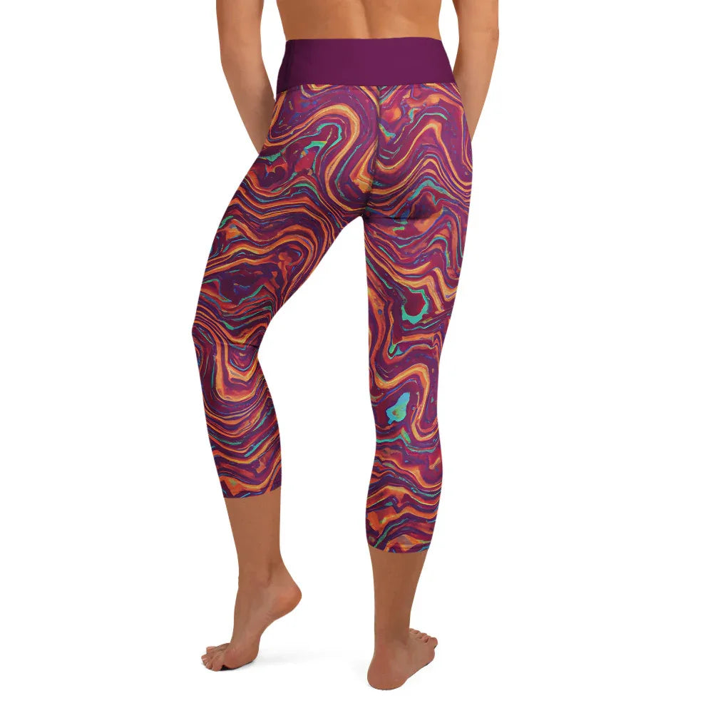 Yoga Capri Leggings Yoga Leggings AwRans Clothing all-over-print-yoga-capri-leggings-white-back-687db3b5d5905